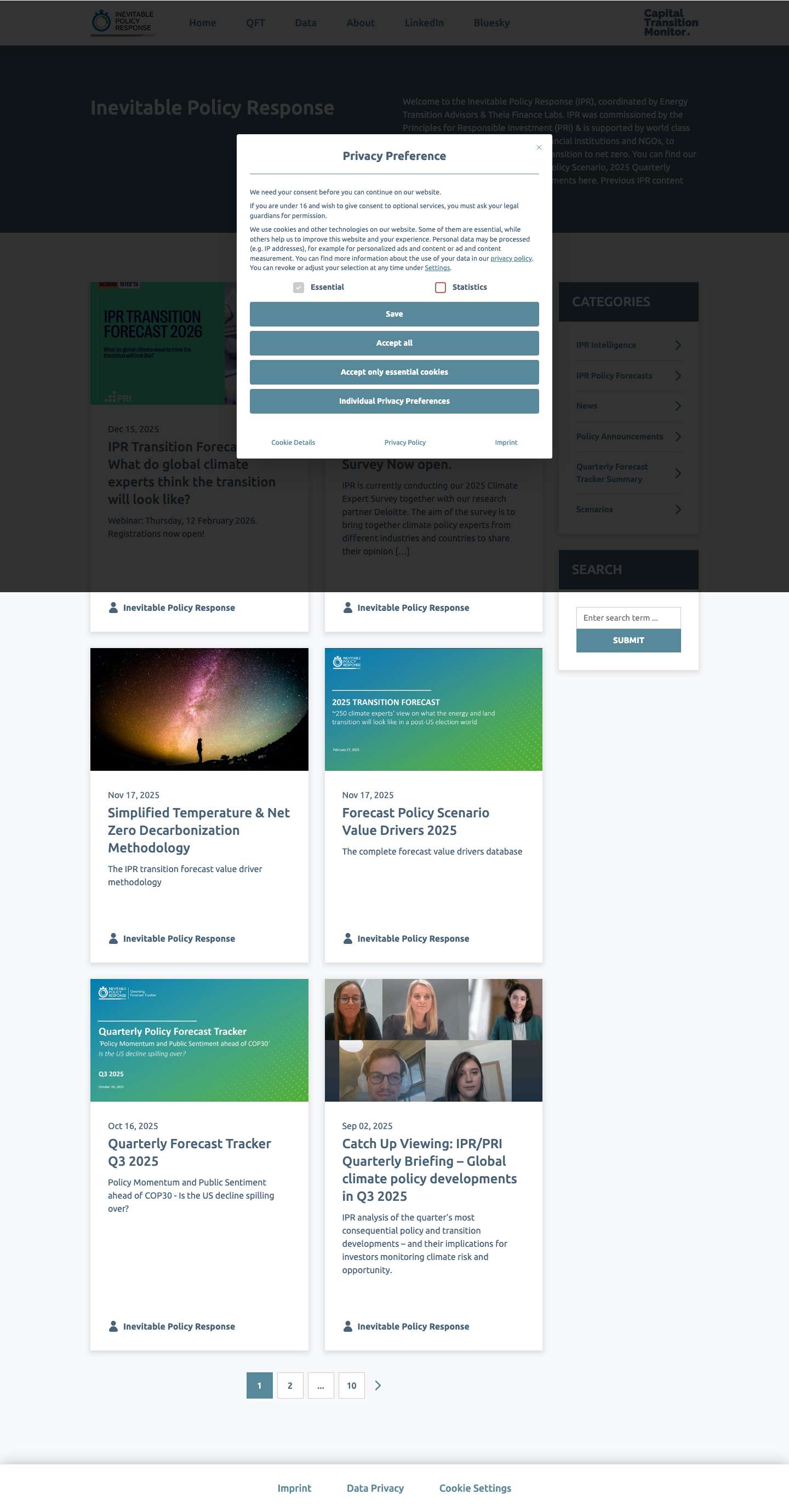 The Home of Inevitable Policy Response — IPR - Full Screenshot
