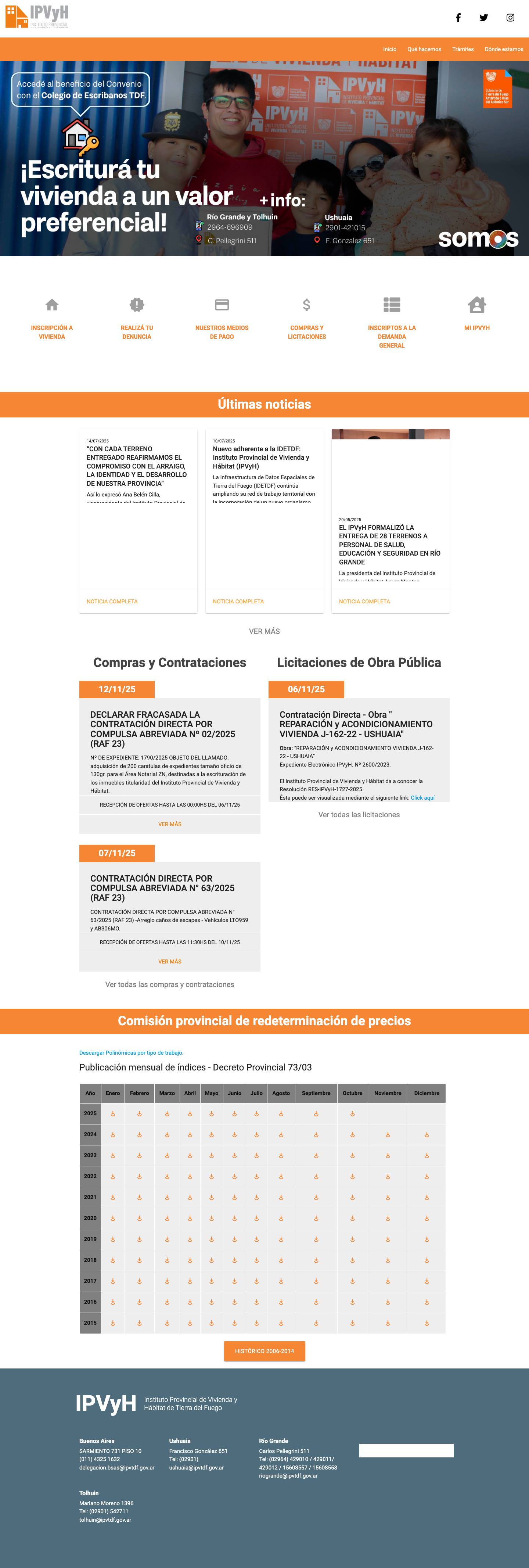 IPVyH – Instituto Provincial de Vivienda y Hábitat Tierra del Fuego - Full Screenshot
