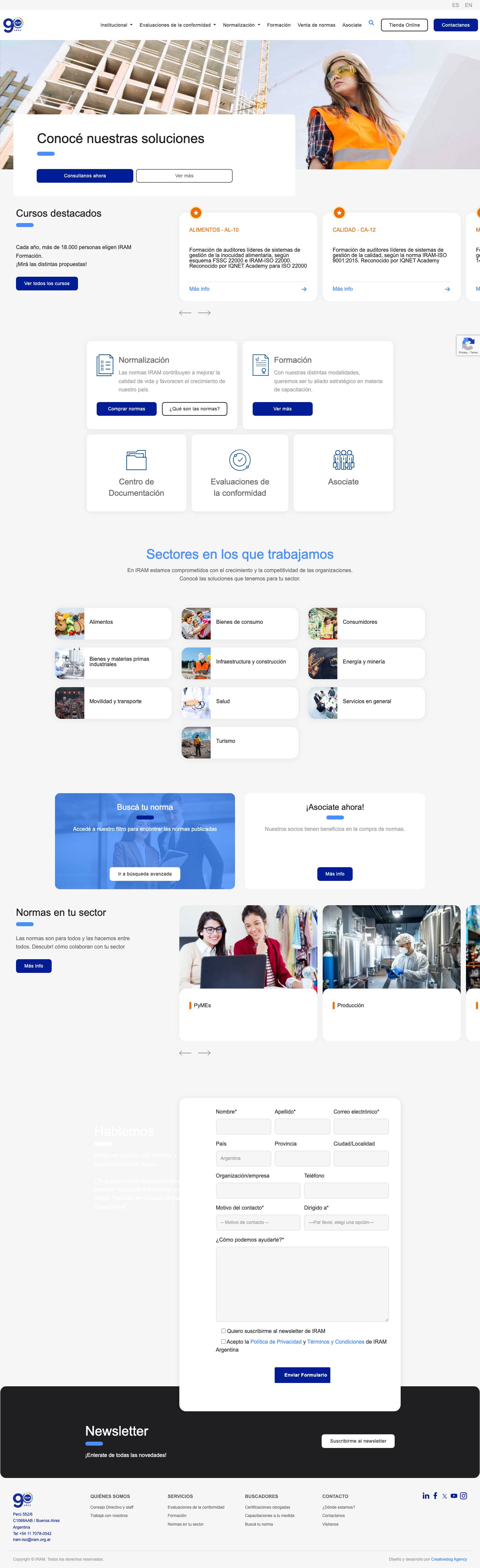 Instituto Argentino de Normalización y Certificación | IRAM - Full Screenshot