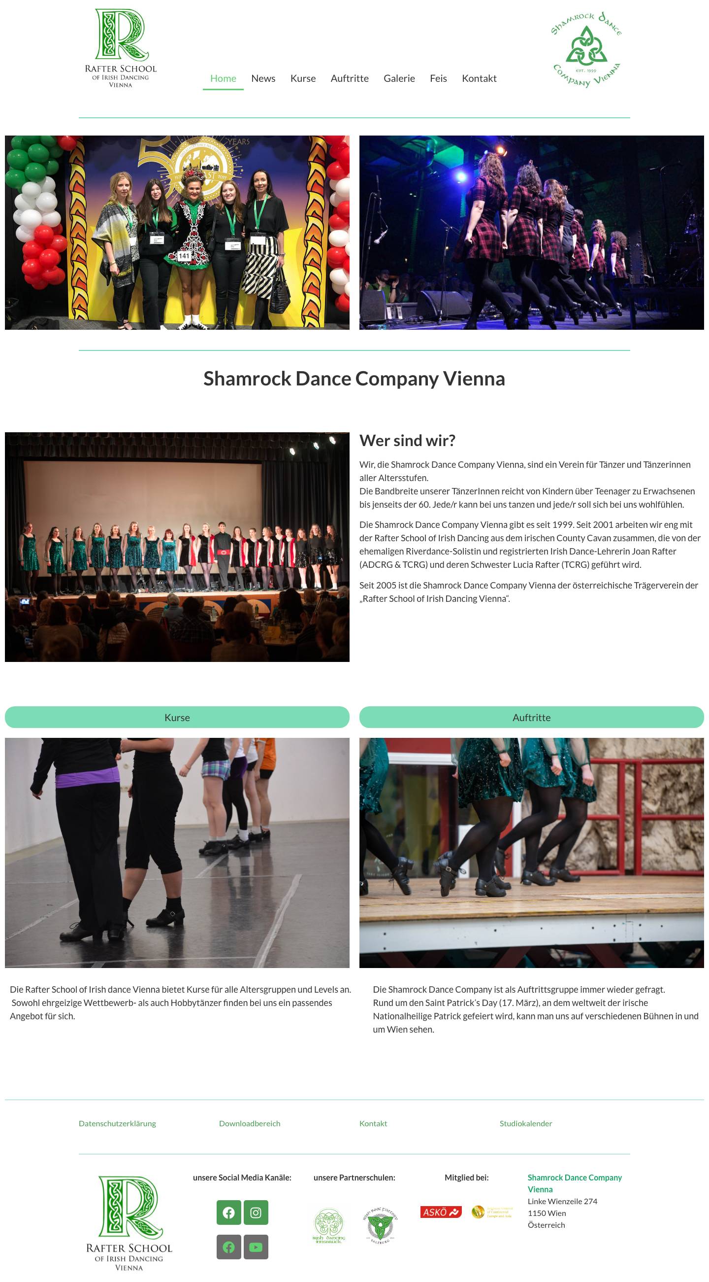 Home - Shamrock Dance Company Vienna - Full Screenshot