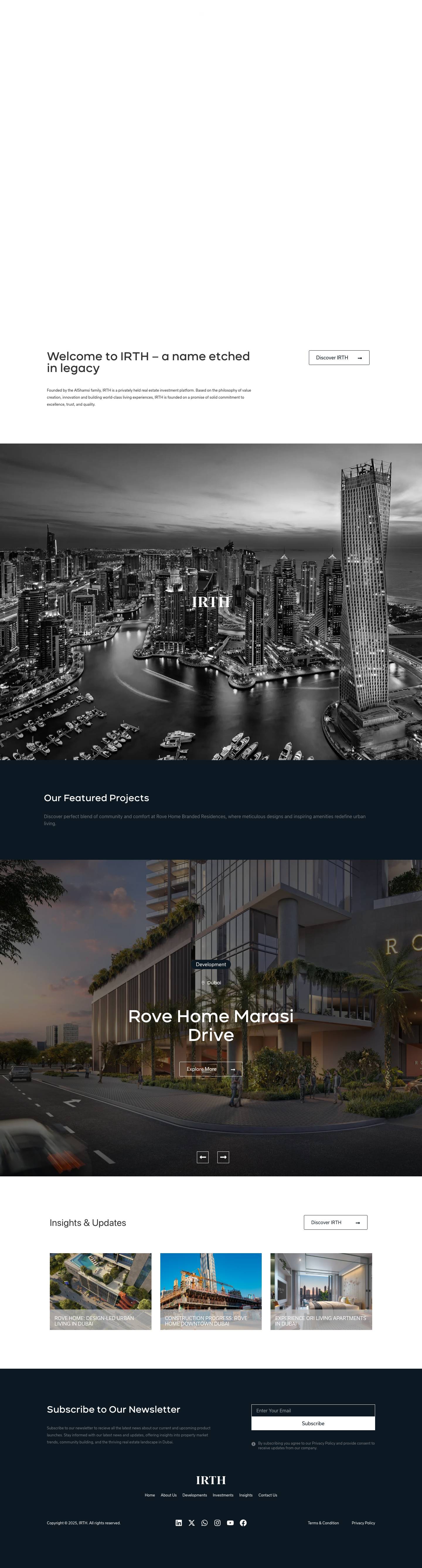 IRTH Group - Real Estate Developer in Dubai - Full Screenshot
