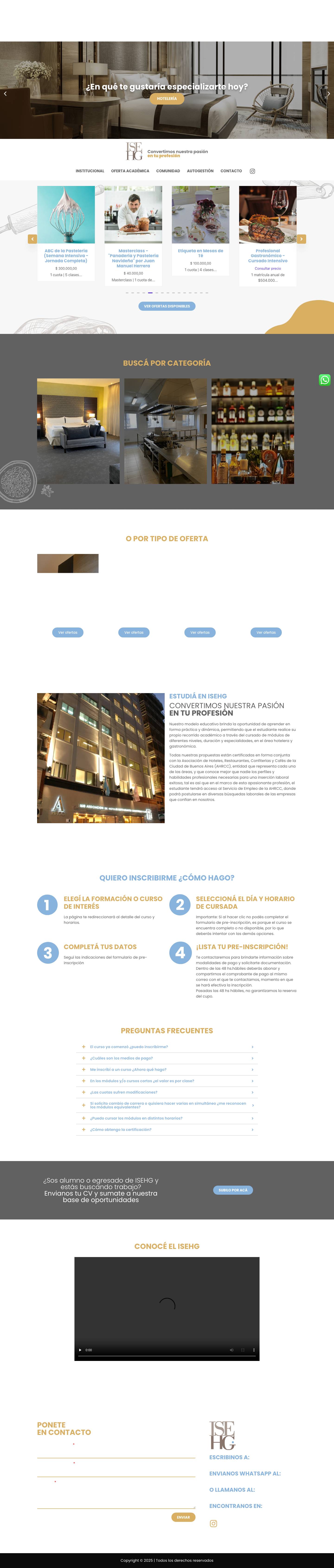 ISEHG – Instituto Superior de Enseñanza Hotelero Gastronómica - Full Screenshot