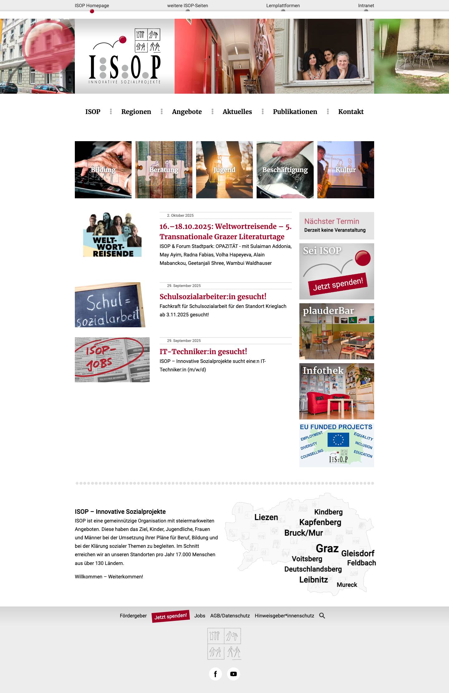 ISOP – Innovative Sozialprojekte - Full Screenshot