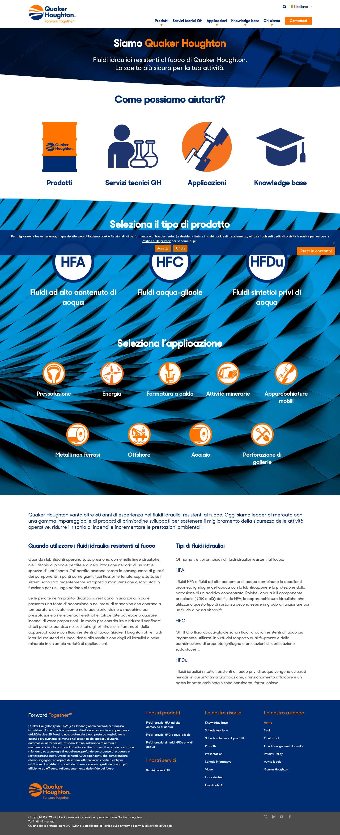 Fluidi idraulici resistenti al fuoco - Quaker Houghton - Full Screenshot