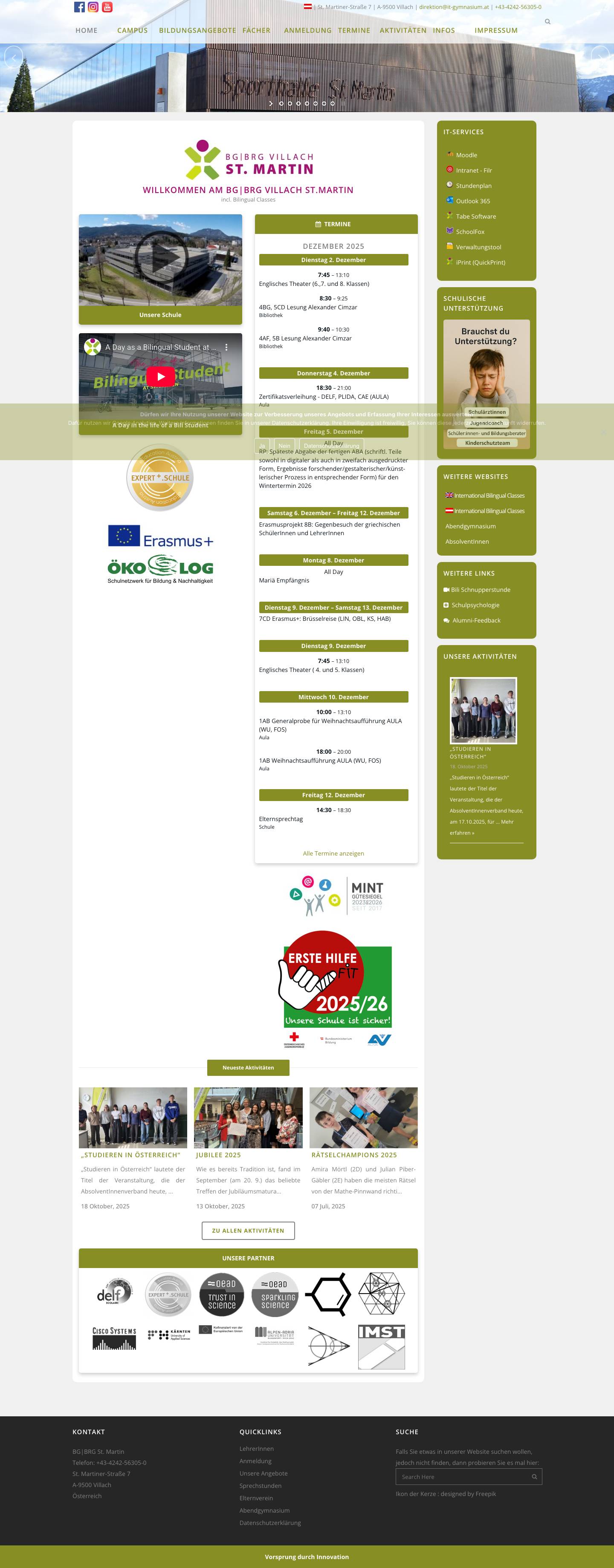 BG|BRG Villach St.Martin | Vorsprung durch Innovation - Full Screenshot