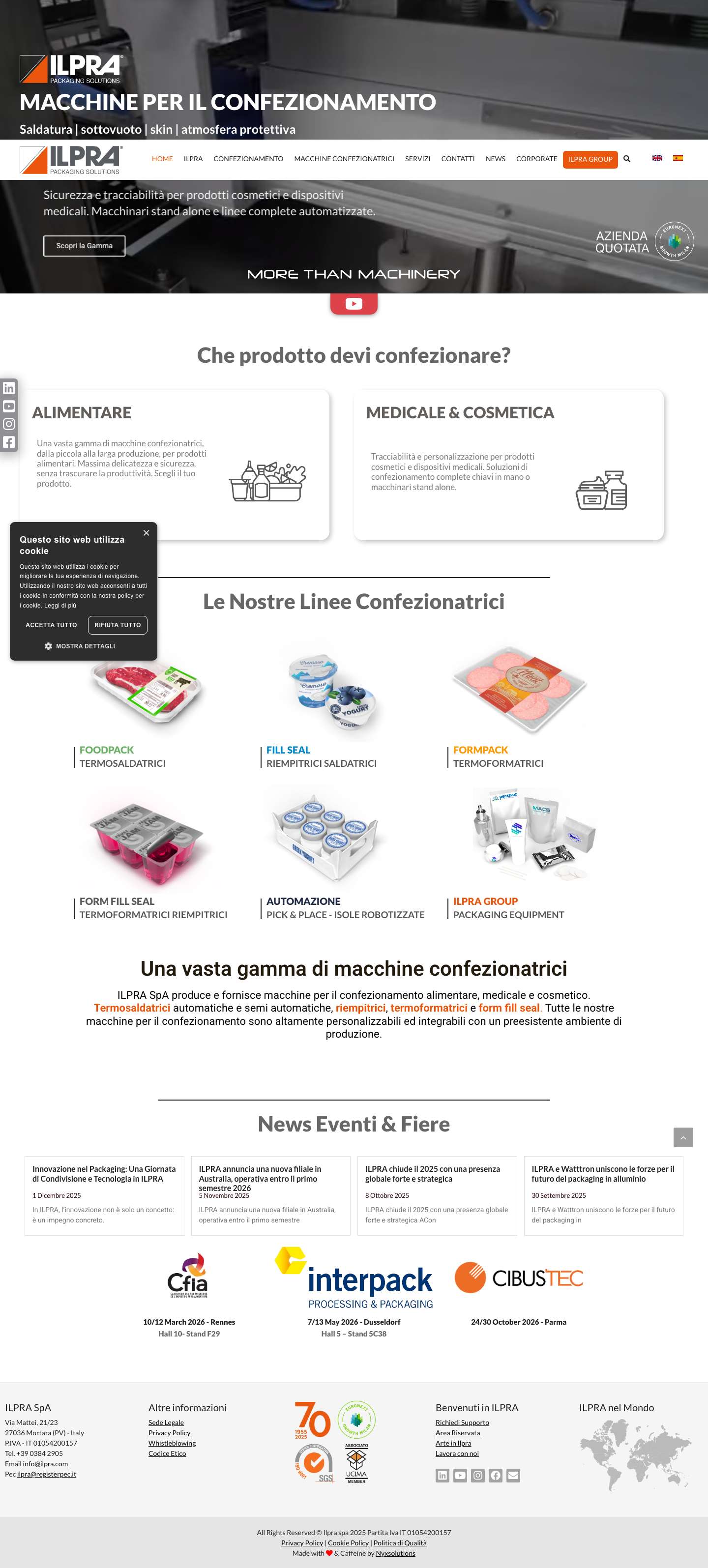 ILPRA SpA - Macchine confezionatrici di alta qualità - Full Screenshot