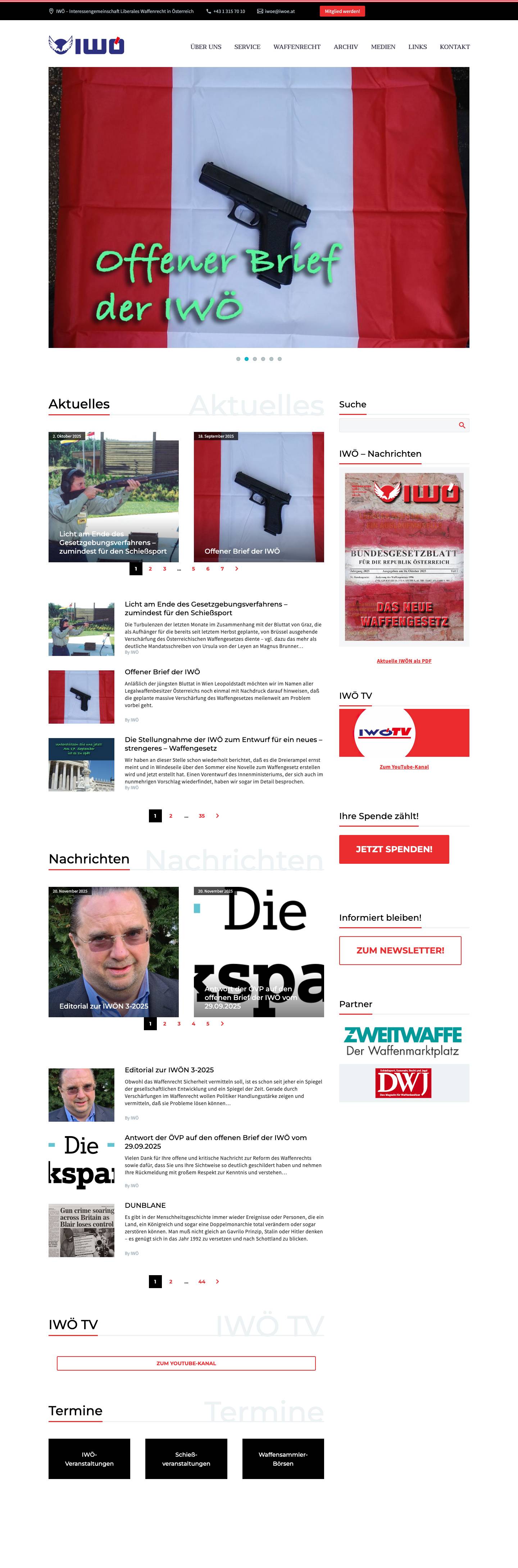 IWÖ - Interessengemeinschaft liberales Waffenrecht - Full Screenshot