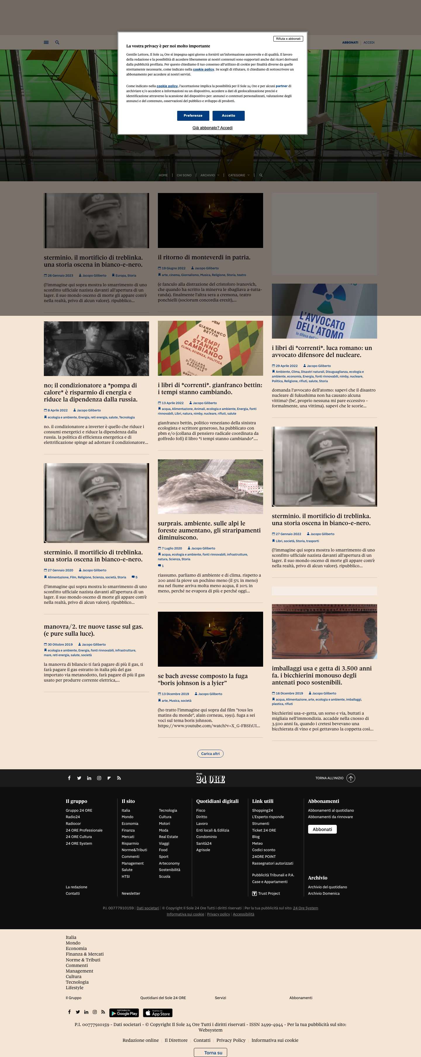 Correnti | Blog di Jacopo GilibertoCorrenti - - Full Screenshot