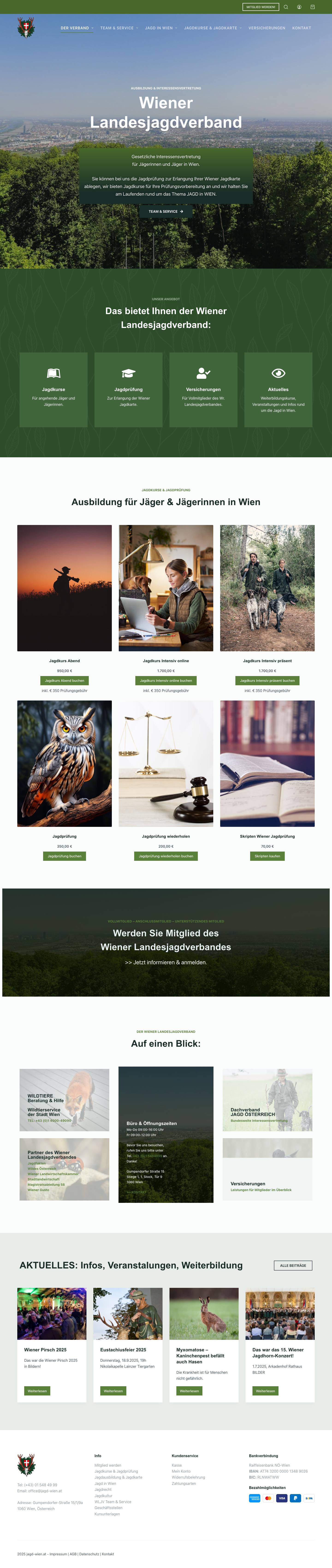 Wiener Landesjagdverband: jagd-wien.at - Full Screenshot