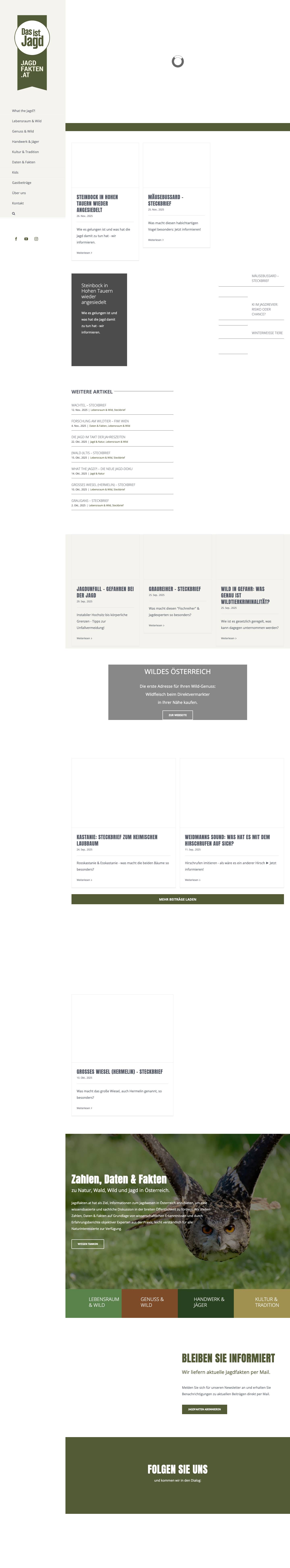 JAGDFAKTEN informiert über Jagd, Wild & Natur in Österreich - Full Screenshot