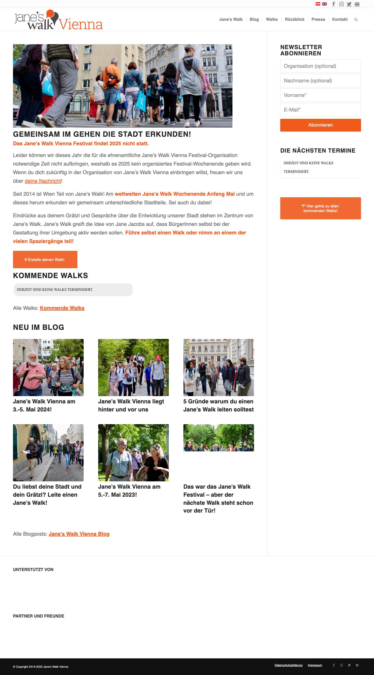 Jane's Walk Vienna – Gemeinsam die Stadt im Gehen erkunden - Full Screenshot