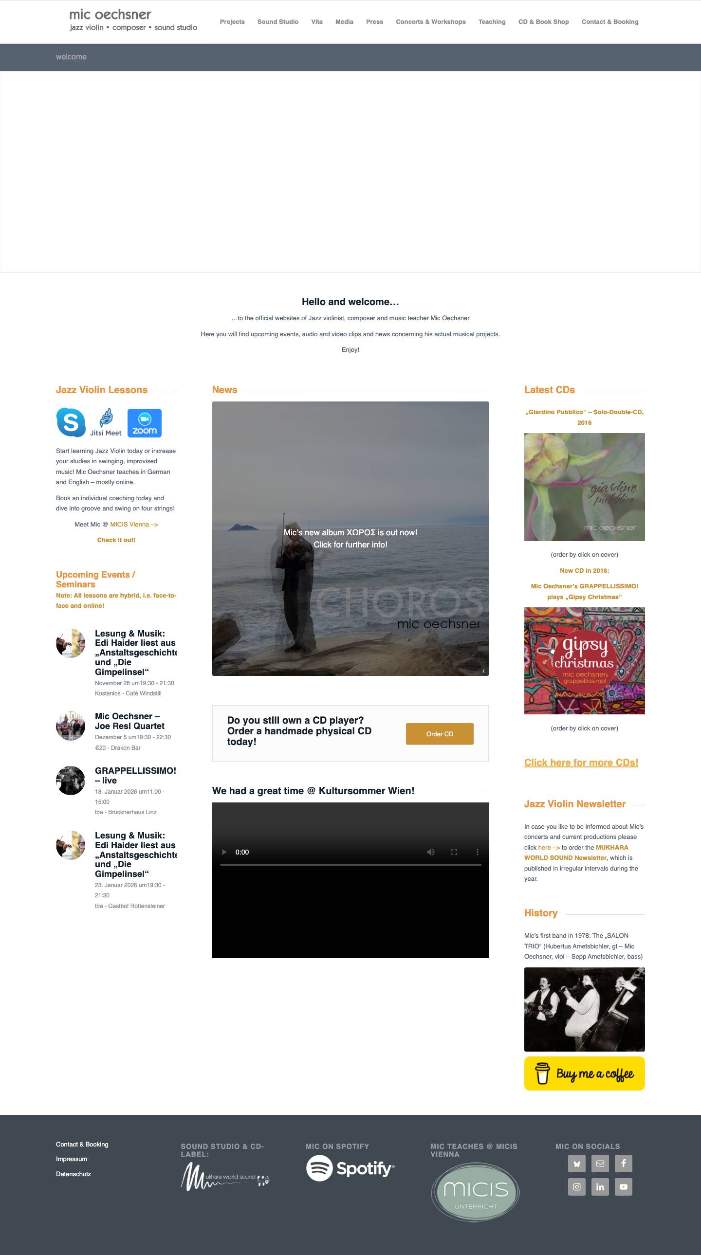 welcome - Mic Oechsner jazz violinistZurückWeiterInfoBlueskyE-MailFacebookInstagramLinkedInYouTubeNach oben scrollen - Full Screenshot