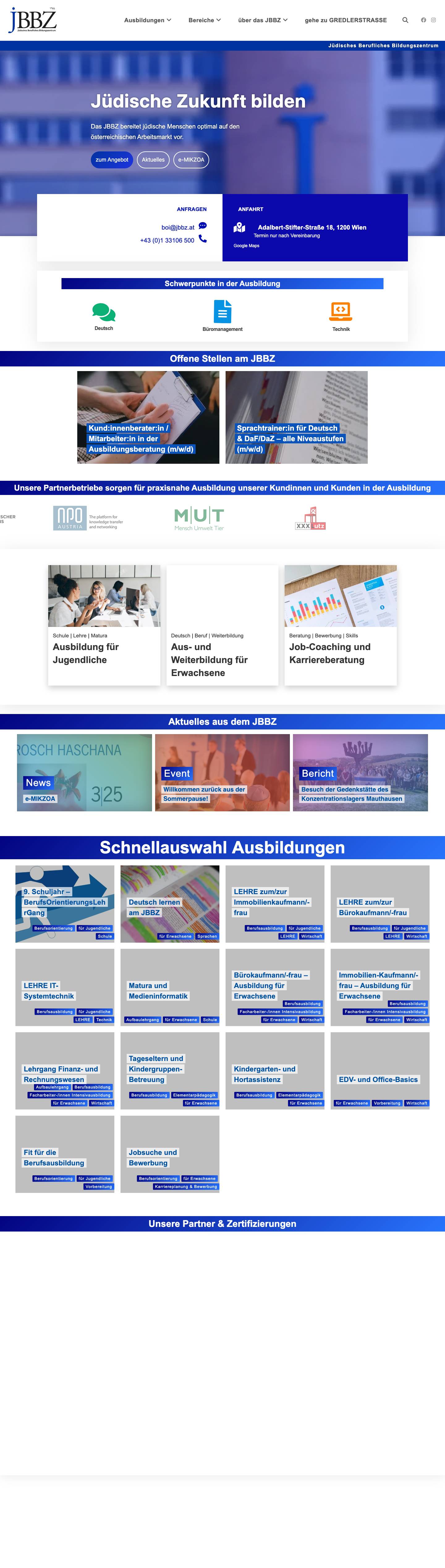 JBBZ - Jüdisches Berufliches Bildungszentrum - Full Screenshot