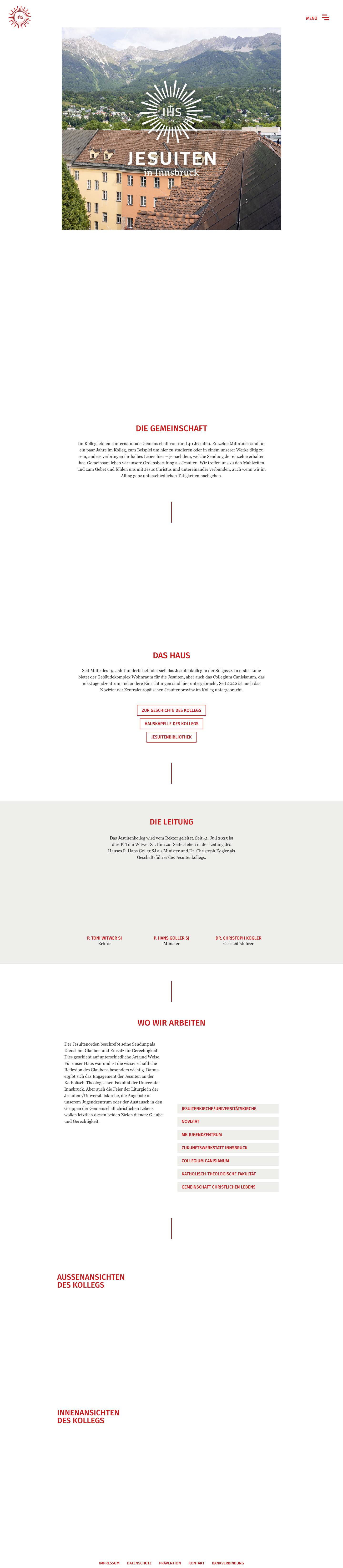 Home - Jesuitenkolleg Innsbruck - Full Screenshot