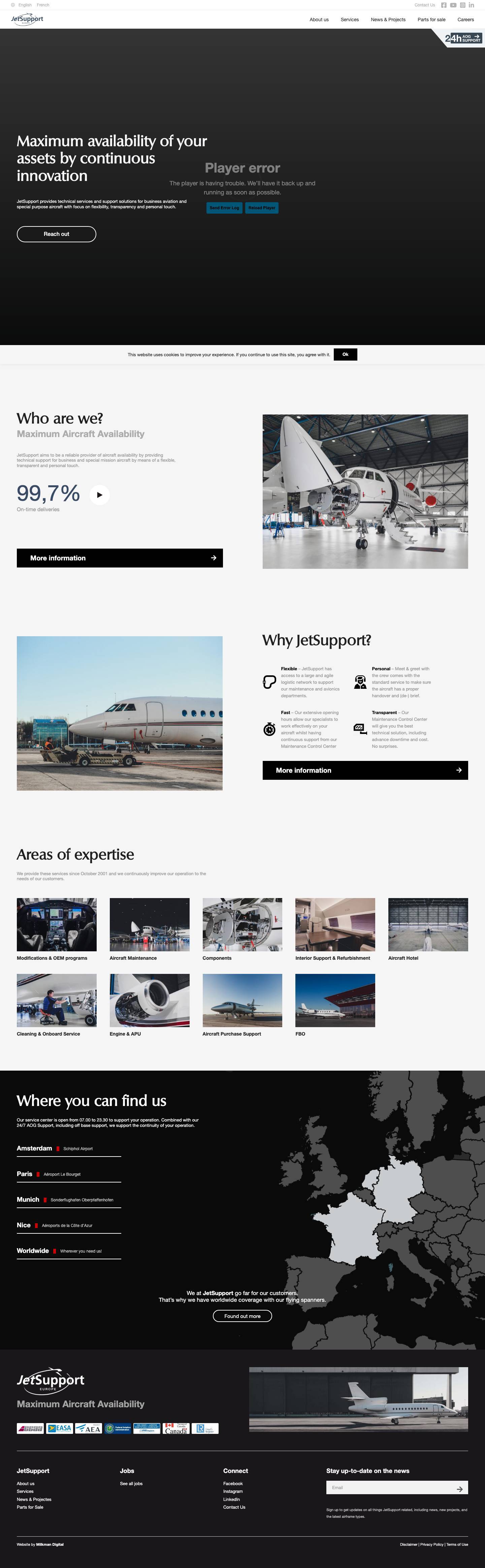 Homepage - JetSupport - Full Screenshot