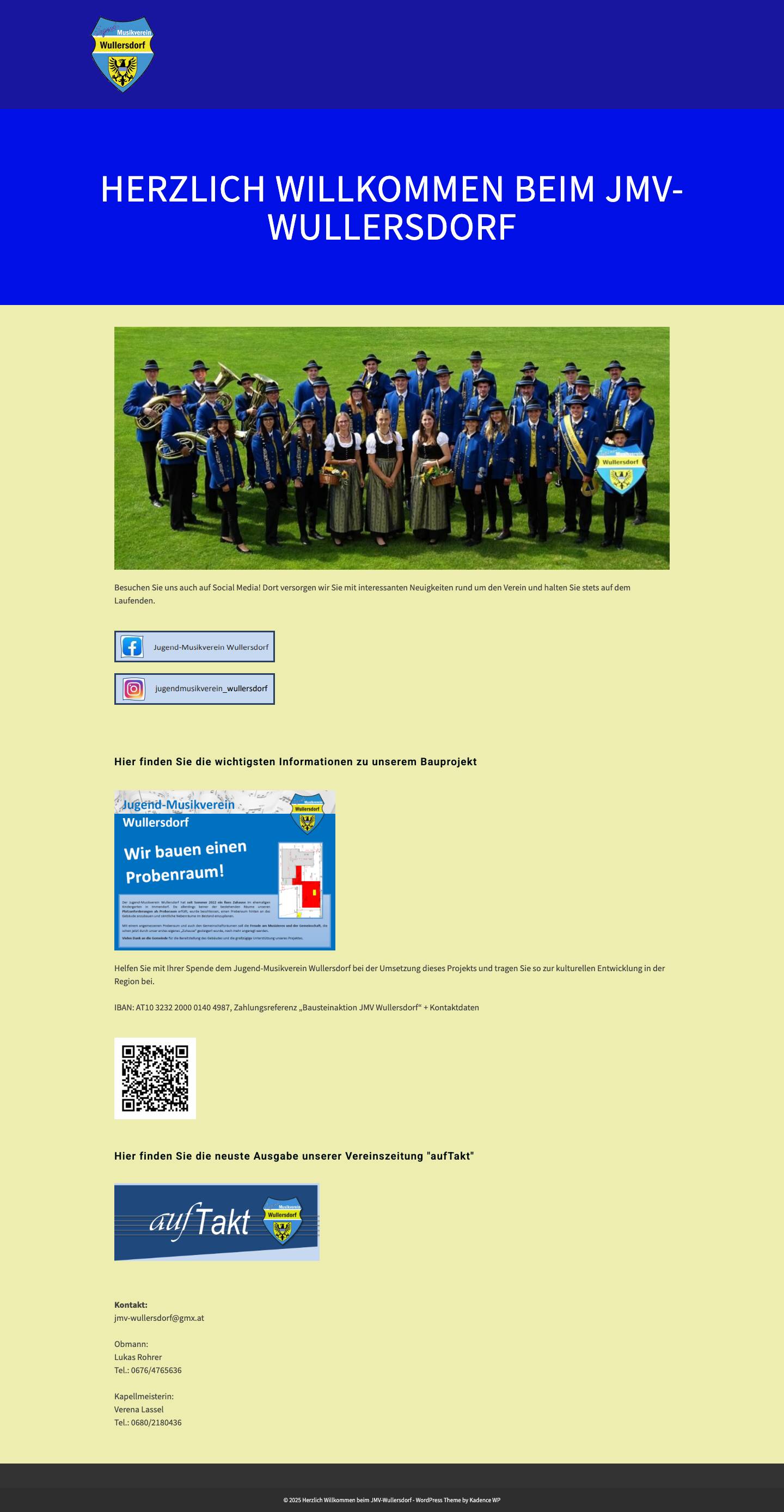 Herzlich Willkommen beim JMV-Wullersdorf - Full Screenshot