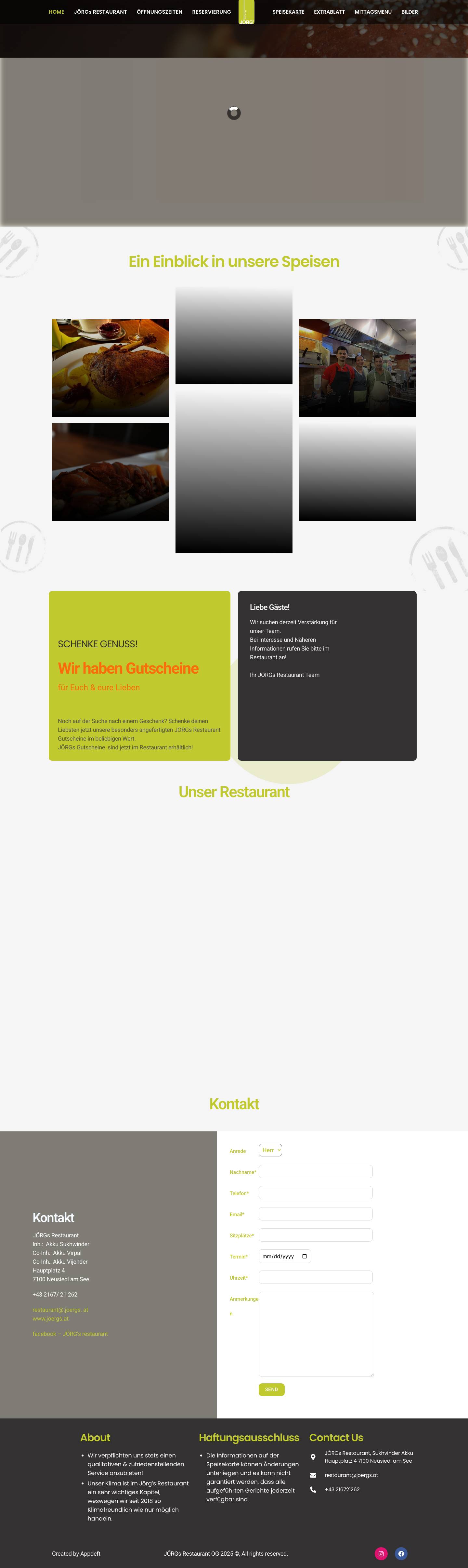 JÖRGs Resaurant - Full Screenshot