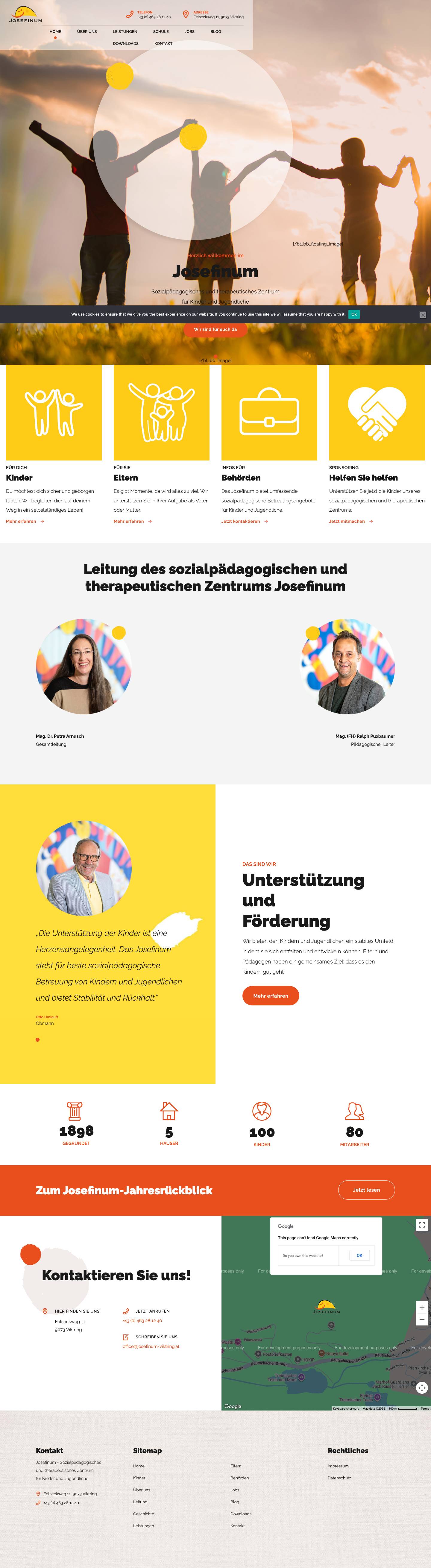 Josefinum Viktring – Sozialpädagogisches und therapeutisches Zentrum für Kinder und Jugendliche - Full Screenshot