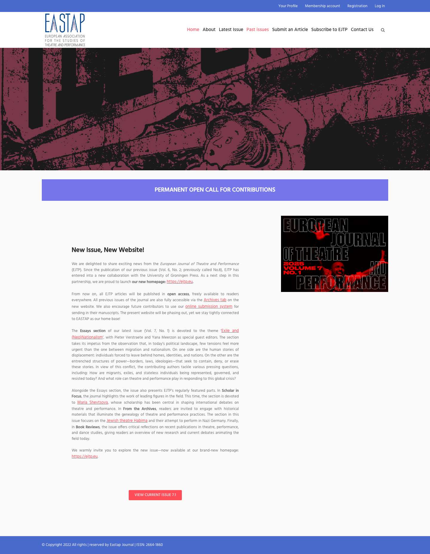 Journal – EASTAP Journal - Full Screenshot