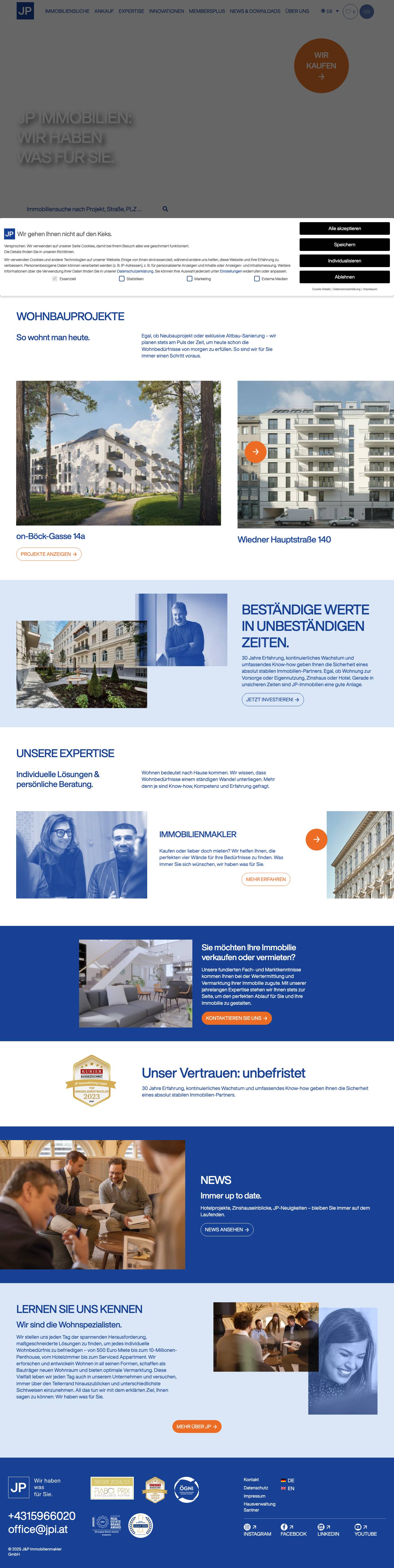 JP – Ihr Immobilien Experte - Full Screenshot