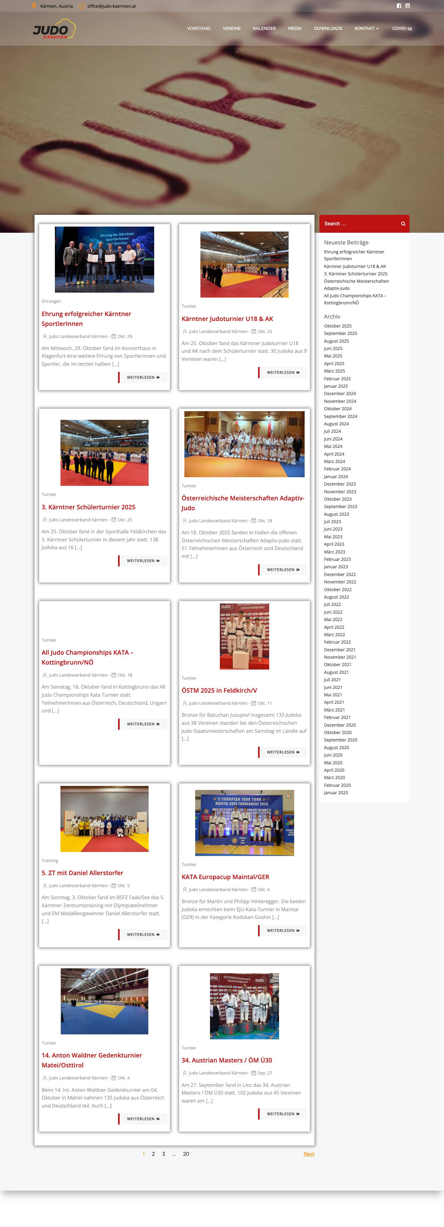 Judo Landesverband Kärnten - Full Screenshot