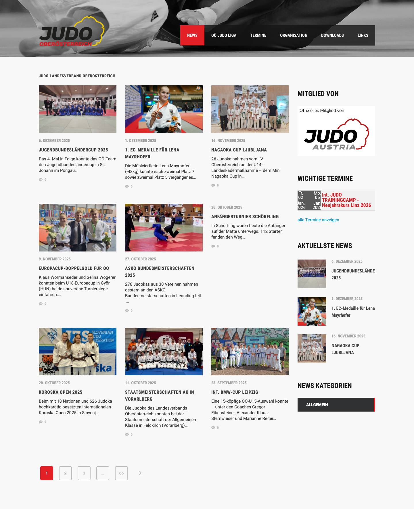 Judo Landesverband Oberösterreich – Judo Landesverband Oberösterreich - Full Screenshot