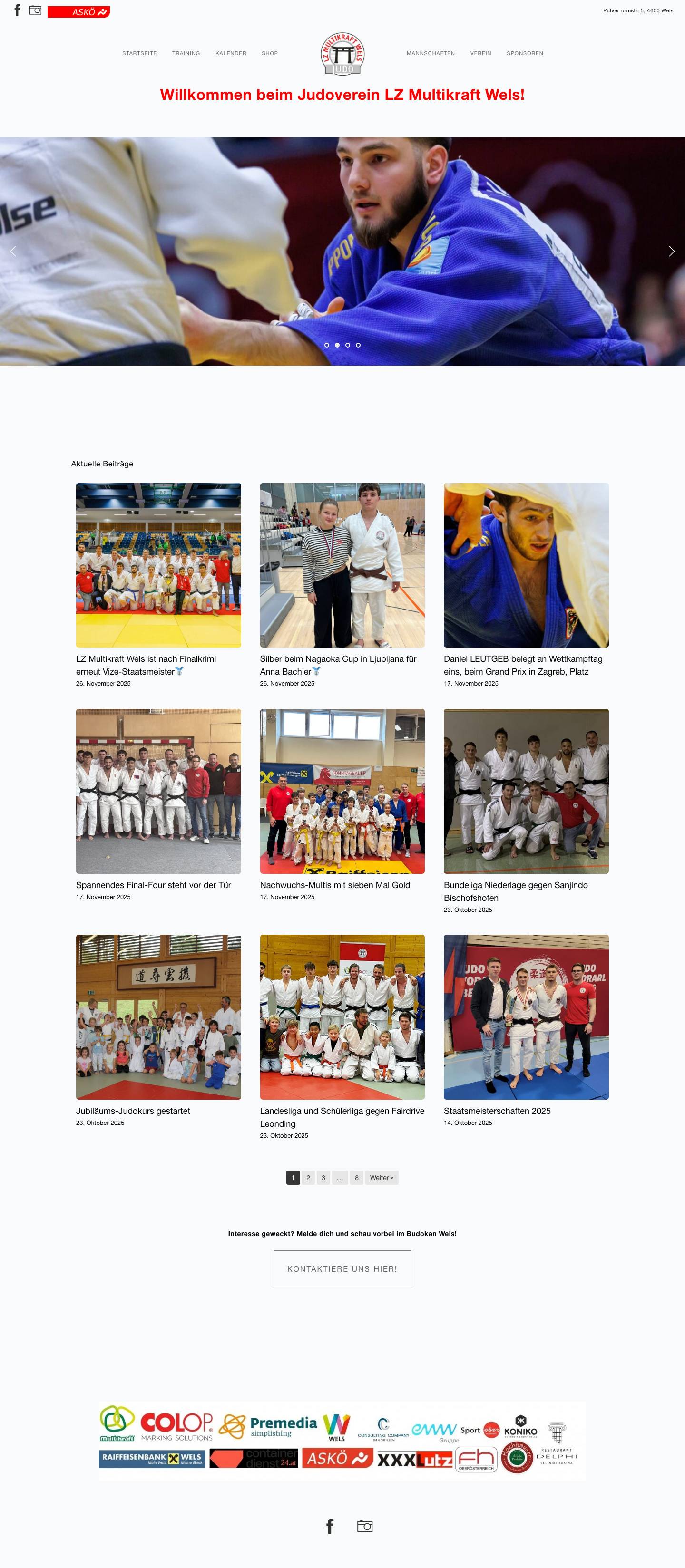 Startseite - Judo LZ Multikraft Wels - Full Screenshot