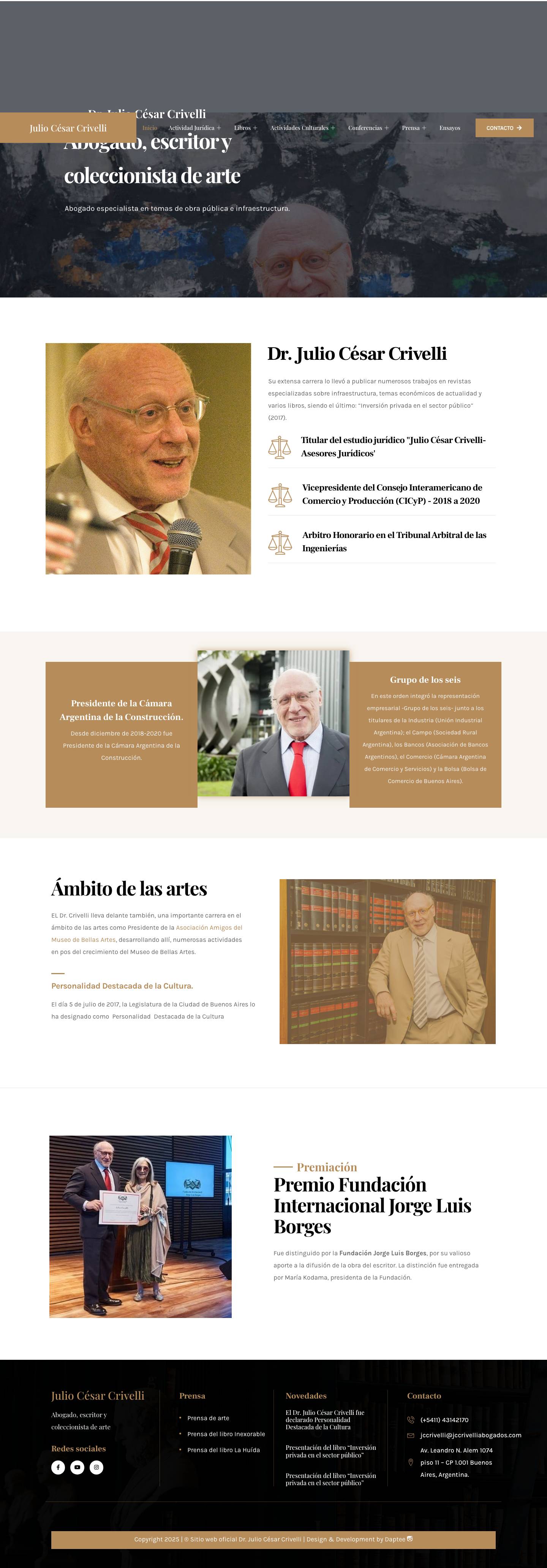 Julio Cesar Crivelli - Abogado, escritor y coleccionista de arte - Full Screenshot