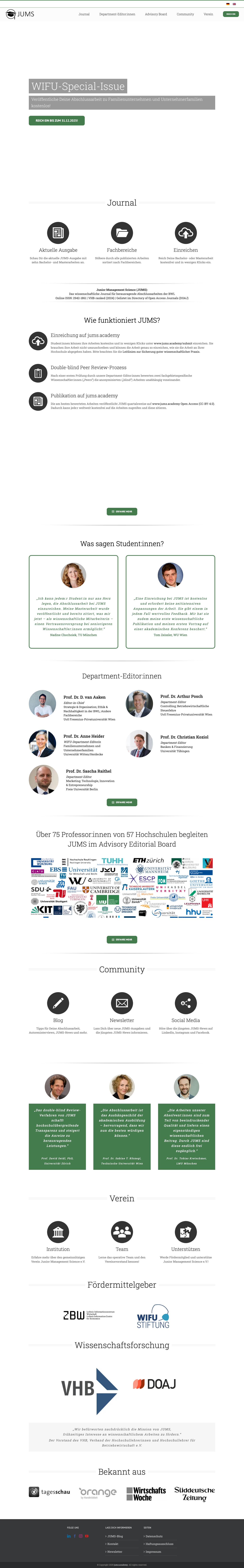 Junior Management Science – Wir veröffentlichen die besten Abschlussarbeiten der BWL - Full Screenshot