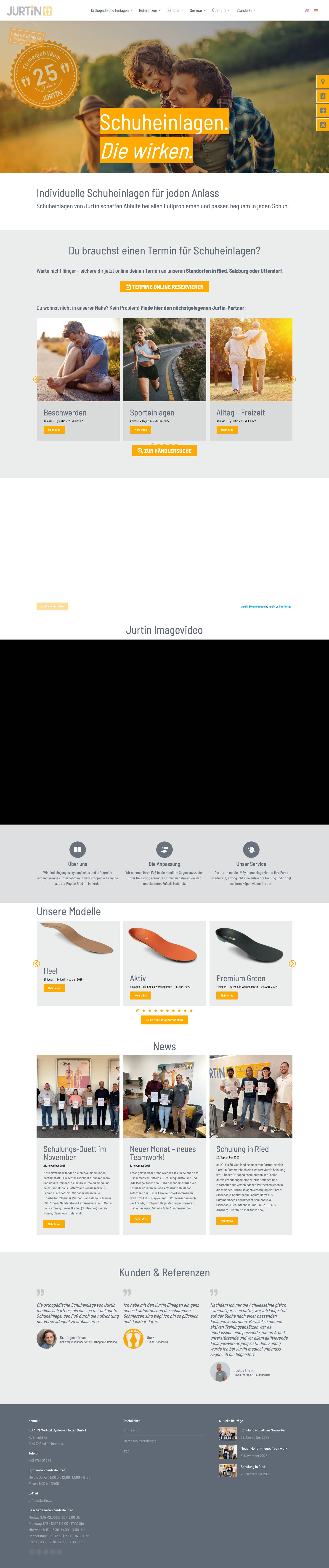 Jurtin Schuheinlagen - Full Screenshot