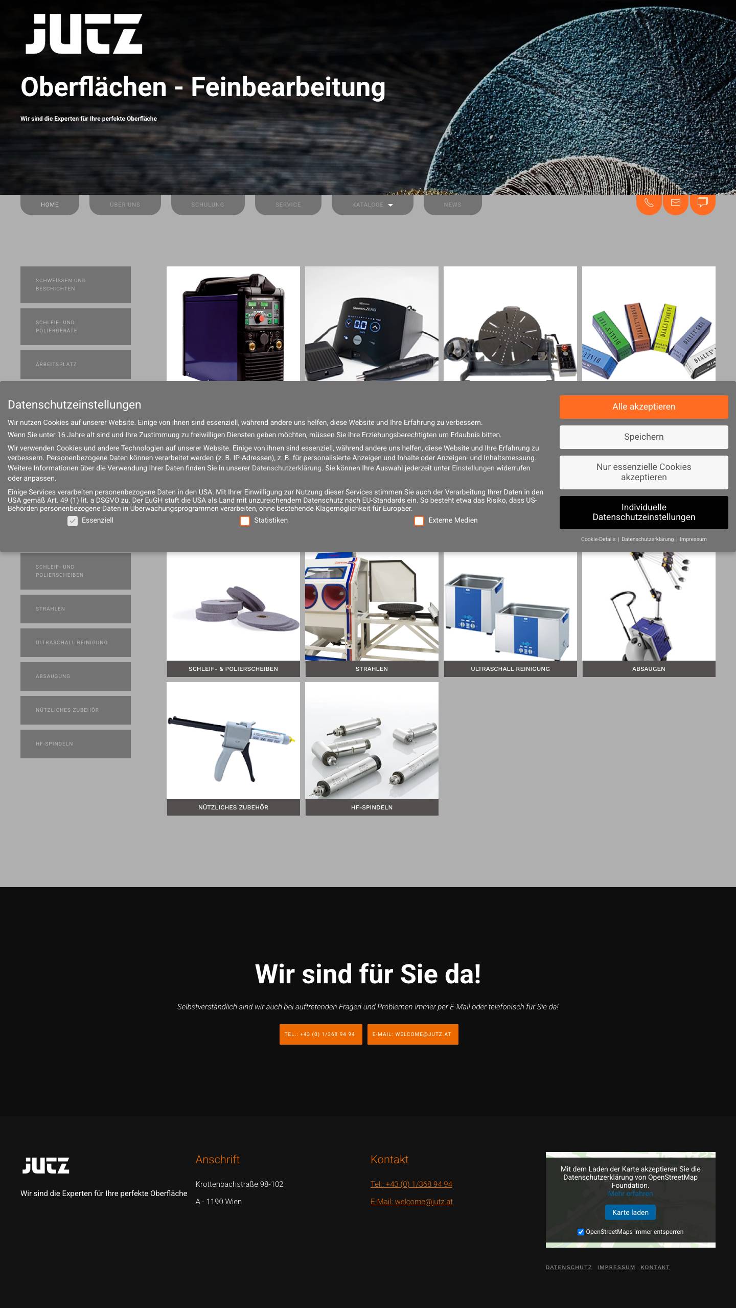 Oberflächen-Feinbearbeitung vom Profi | JUTZ GmbH Wien - Full Screenshot