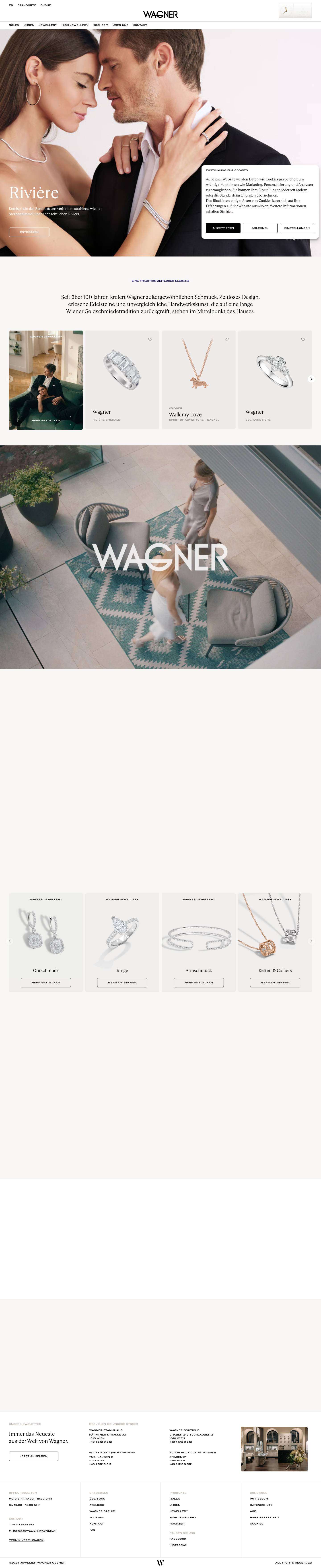 Juwelier Wagner Wien – Exklusiver Schmuck & Schweizer Luxusuhren seit 1917 | Juwelier Wagnerclose - Full Screenshot