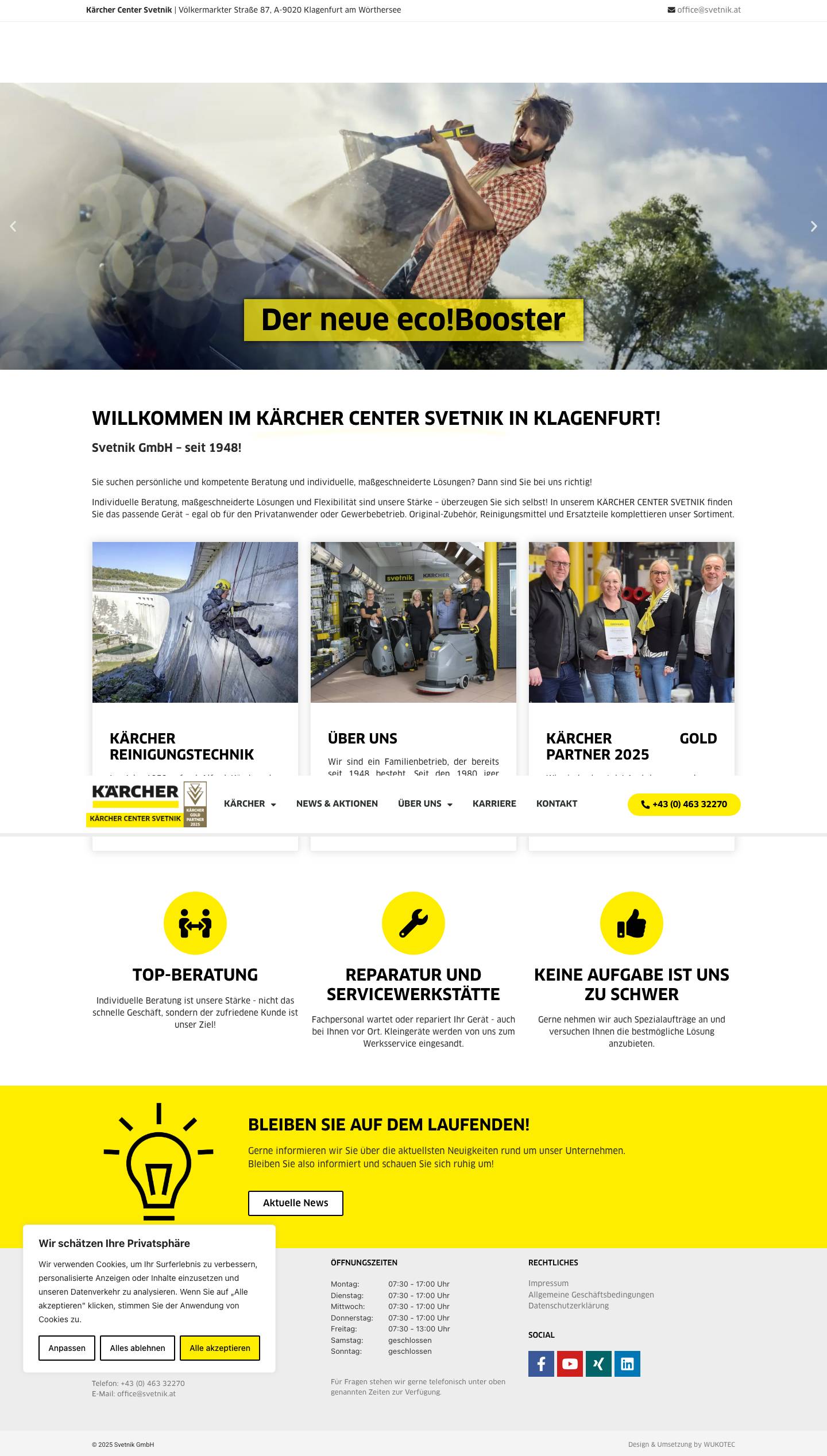 Kärcher Center Svetnik - Ihr Kärcher-Center in Klagenfurt! - Full Screenshot