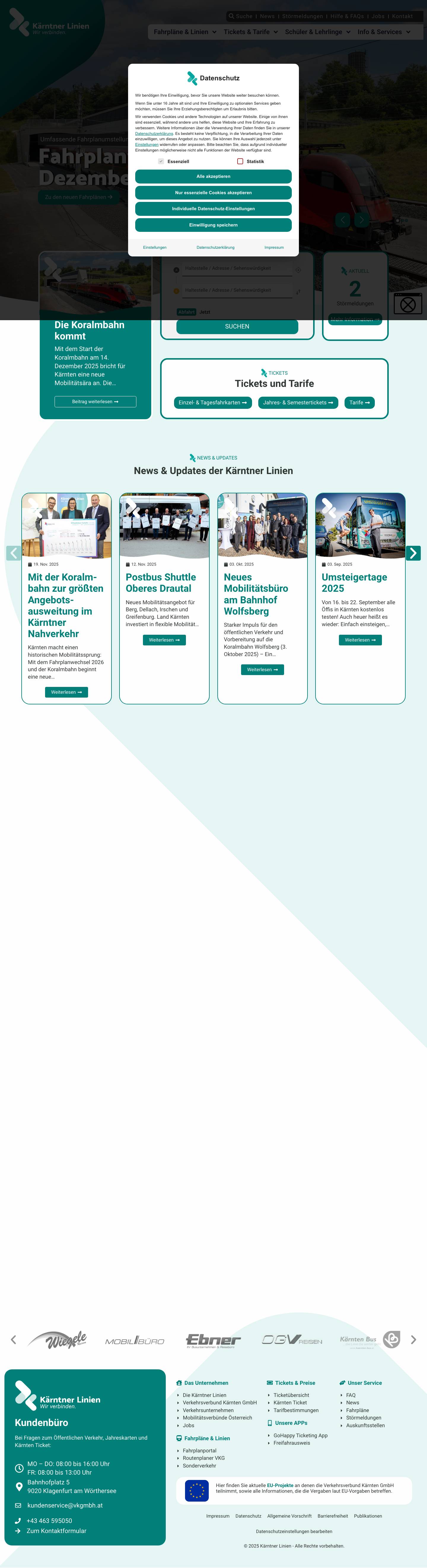 Wir verbinden - Kärntner Linien - Full Screenshot
