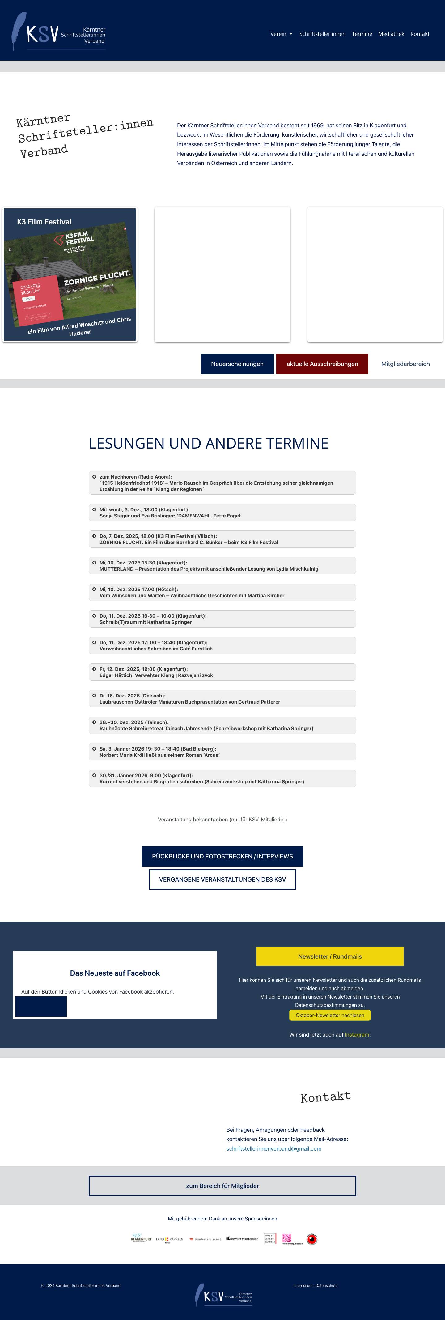 Kärntner Schriftsteller:innen Verband - Full Screenshot