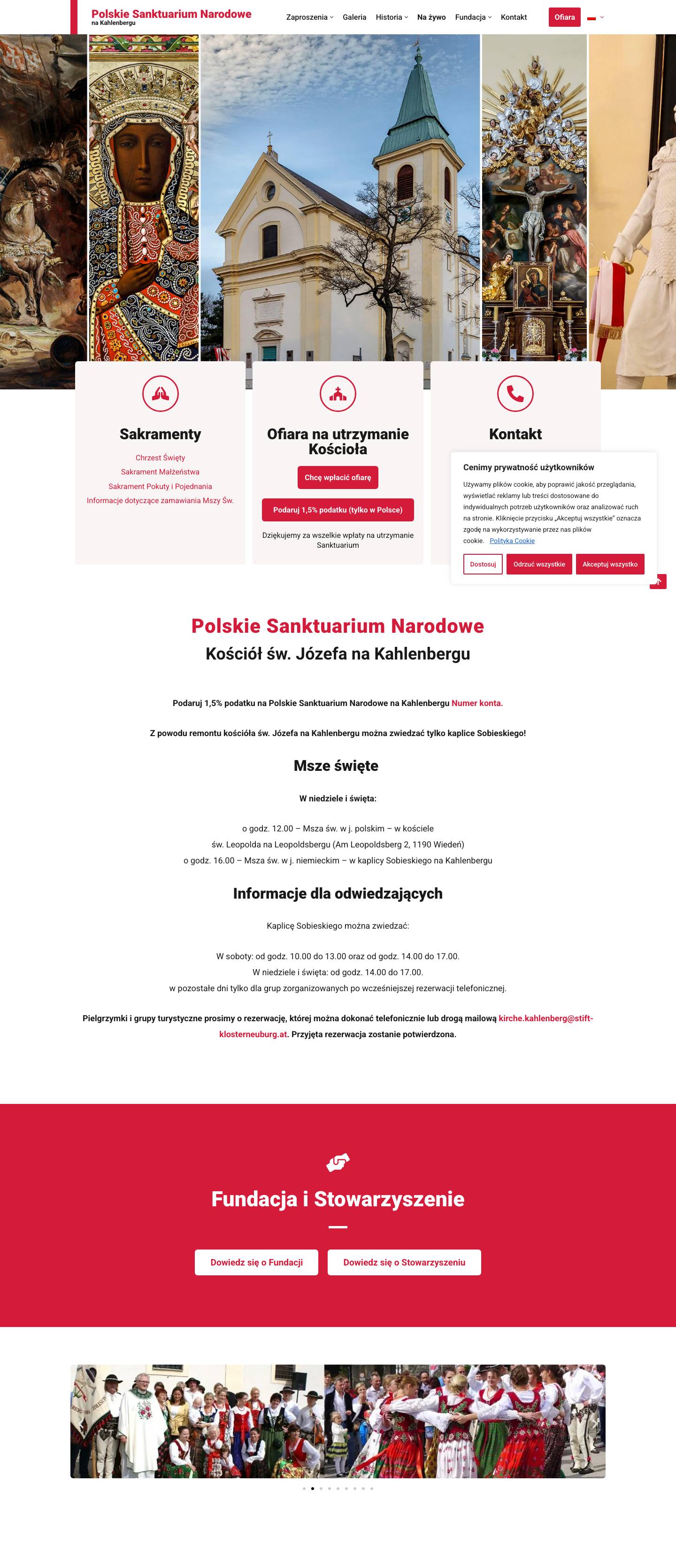 Polskie Sanktuarium Narodowe na Kahlenbergu - Full Screenshot