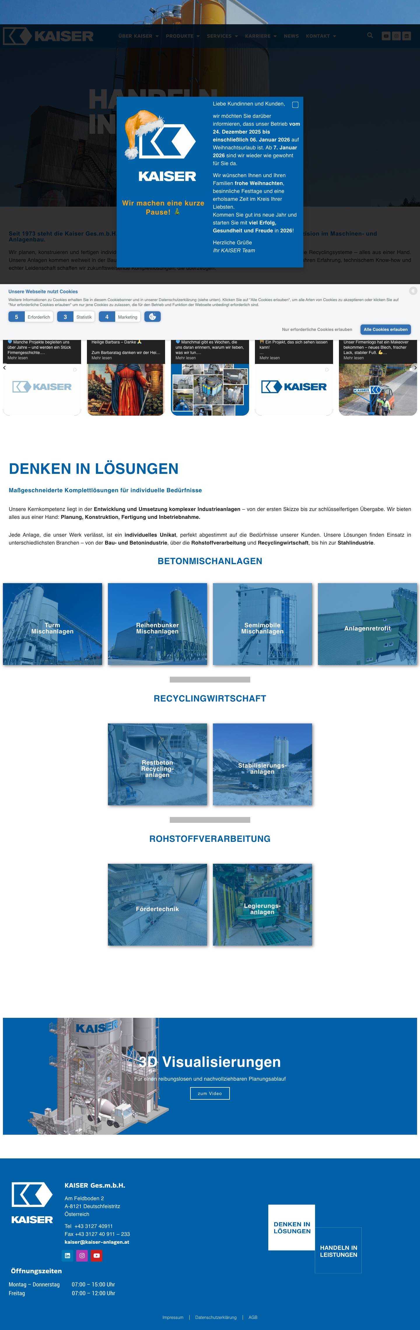 Home – Kaiser Anlagen – Handeln in Leistungen - Full Screenshot