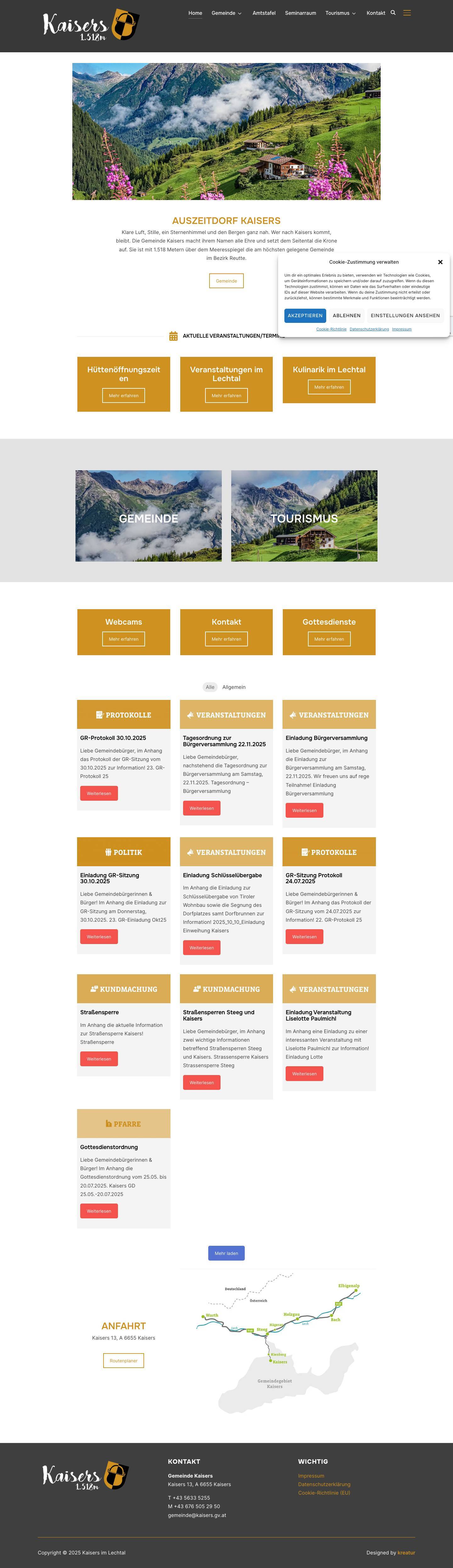 Kaisers im Lechtal – Das höchste Seitental des Lechtales - Full Screenshot