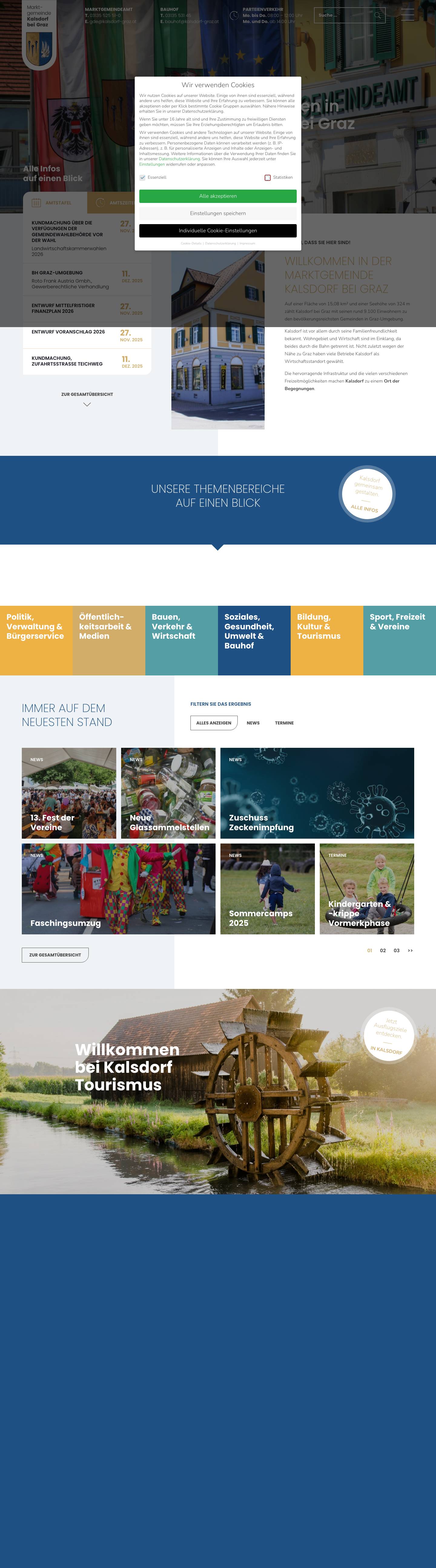 Wohnen und leben in der Marktgemeinde Kalsdorf bei Graz - Full Screenshot