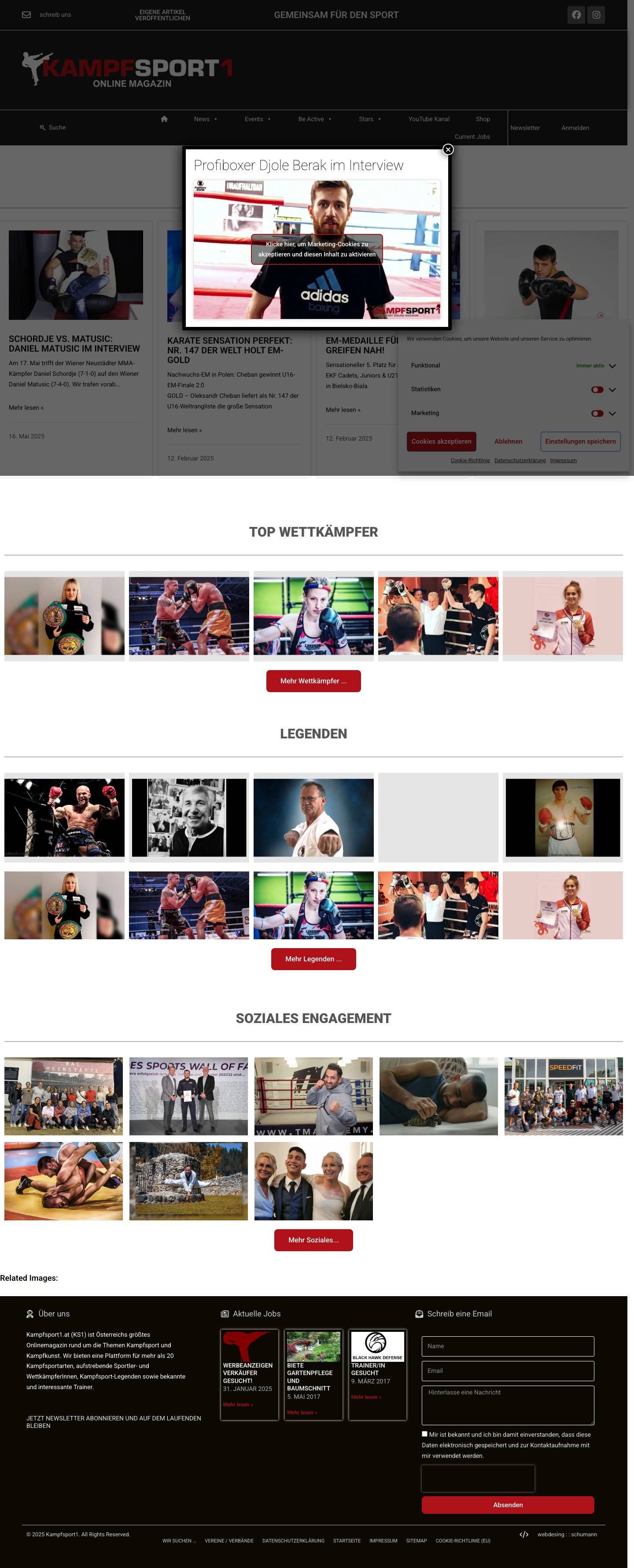 Kampfsport1 – Das Kampfsport Online-Magazin für die DACH Region - Full Screenshot