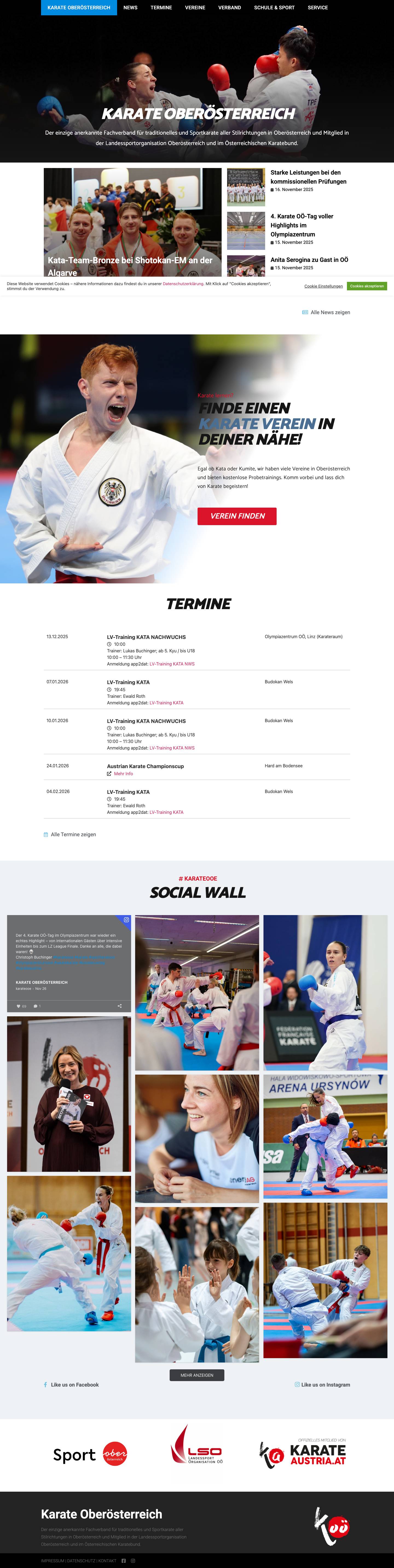 Karate Oberösterreich - Full Screenshot