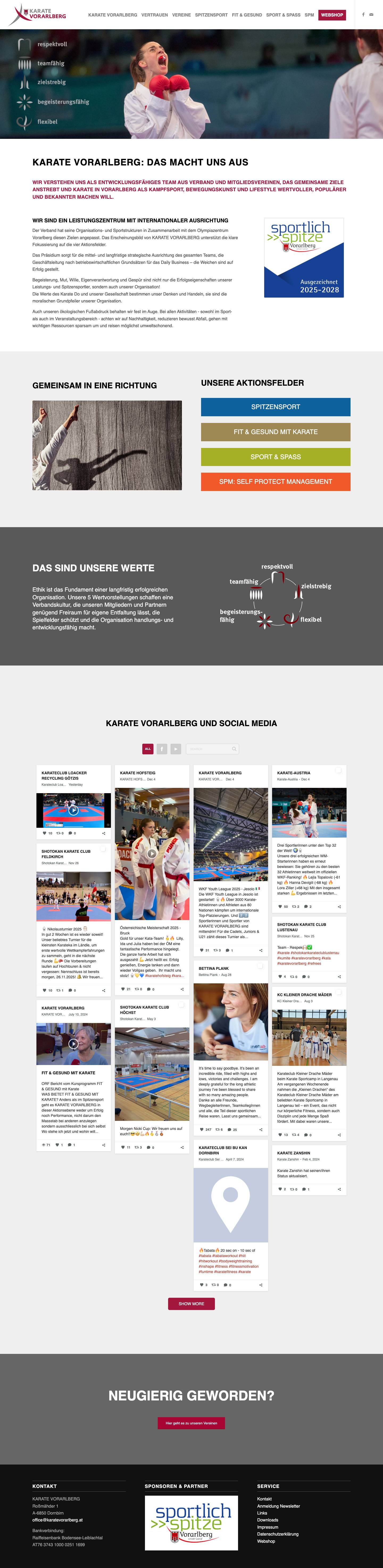 Karate Vorarlberg – Karate Landesfachverband VorarlbergNach oben scrollen - Full Screenshot