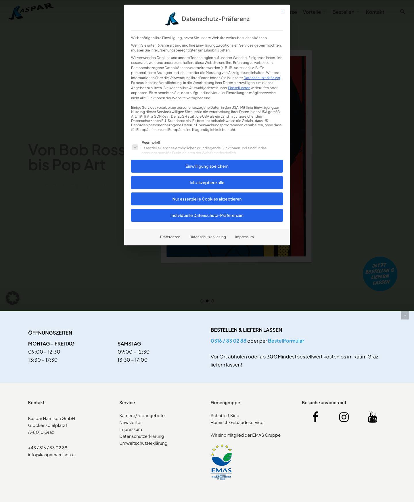 Kaspar Harnisch - Farbengeschäft & Künstlerbedarf in Graz - Full Screenshot