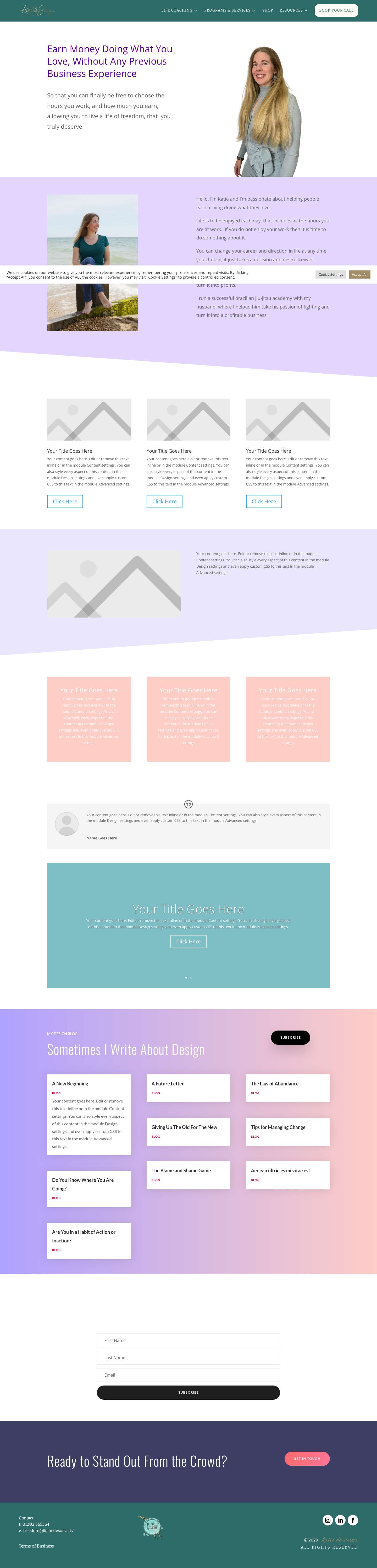 Katie De Souza | Author | Life Coach - Full Screenshot