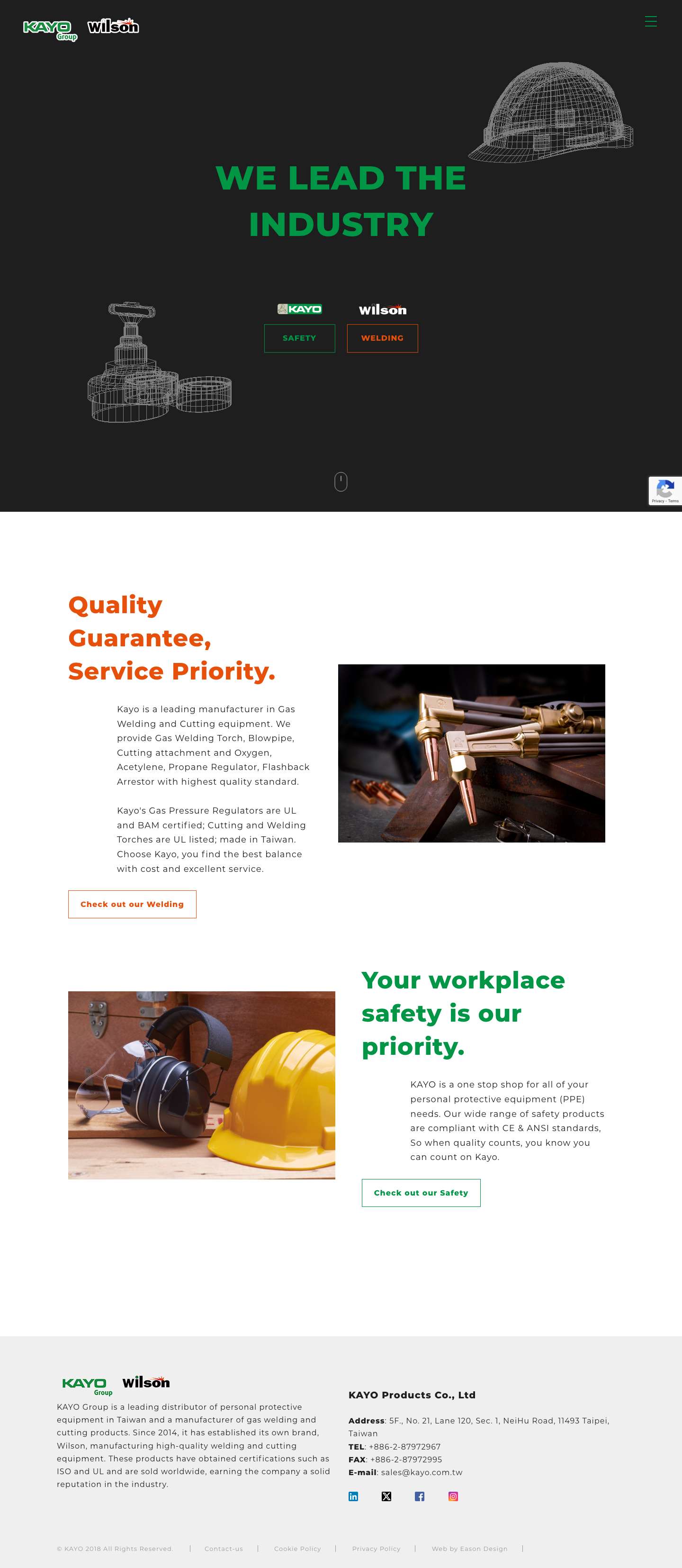 Kayo Products | Gas Welding and Cutting Equipment | Safety Products | PPE - Full Screenshot