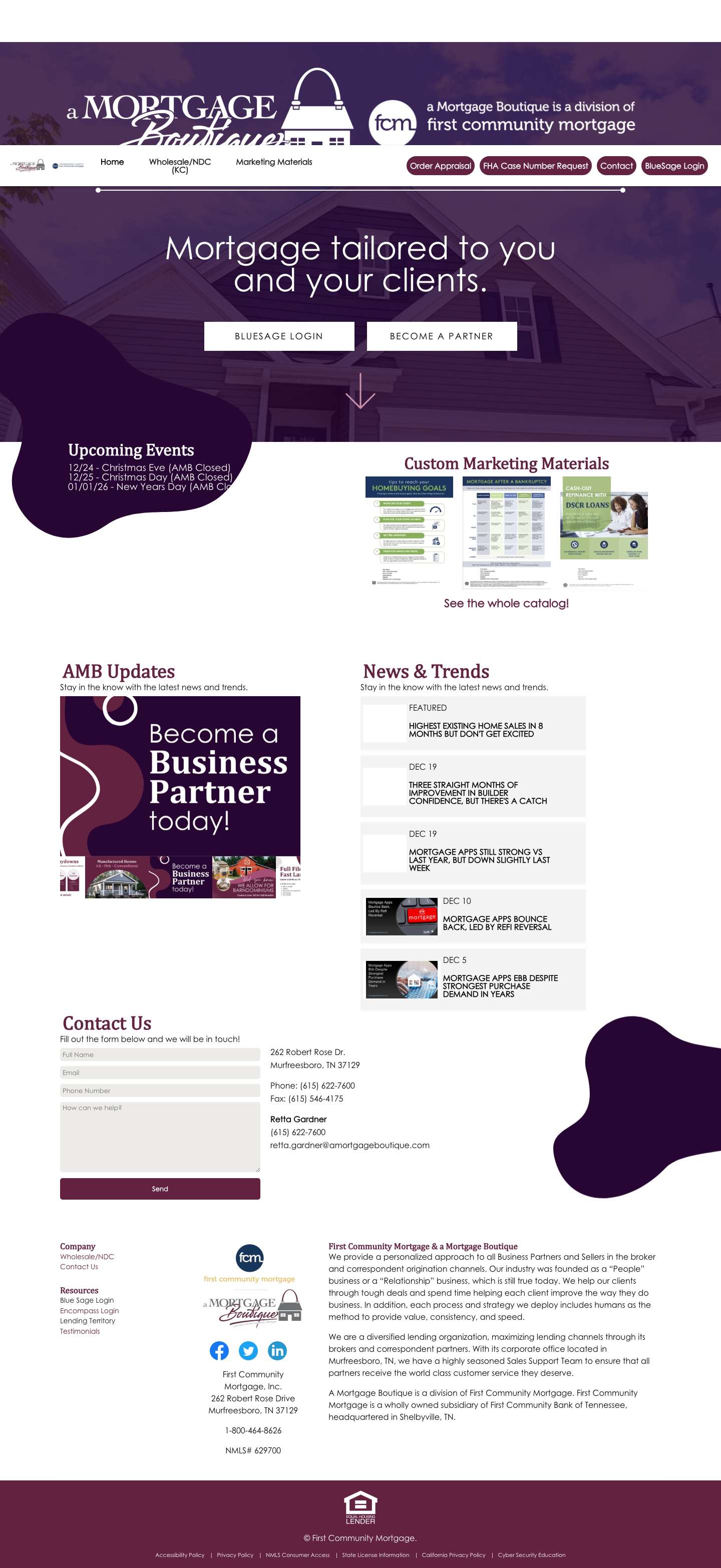 a Mortgage Boutique Knowledge Center - Full Screenshot