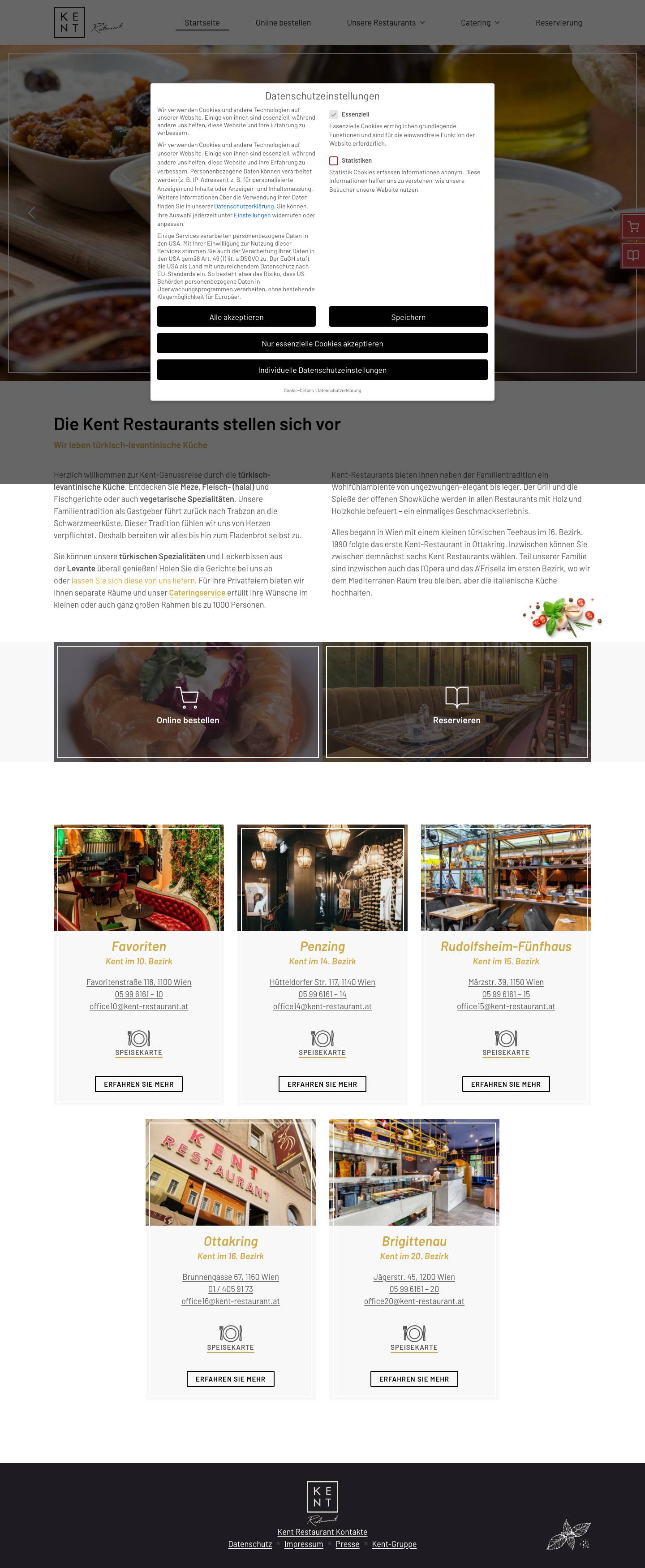 Türkisches Restaurant Wien – willkommen! - Full Screenshot