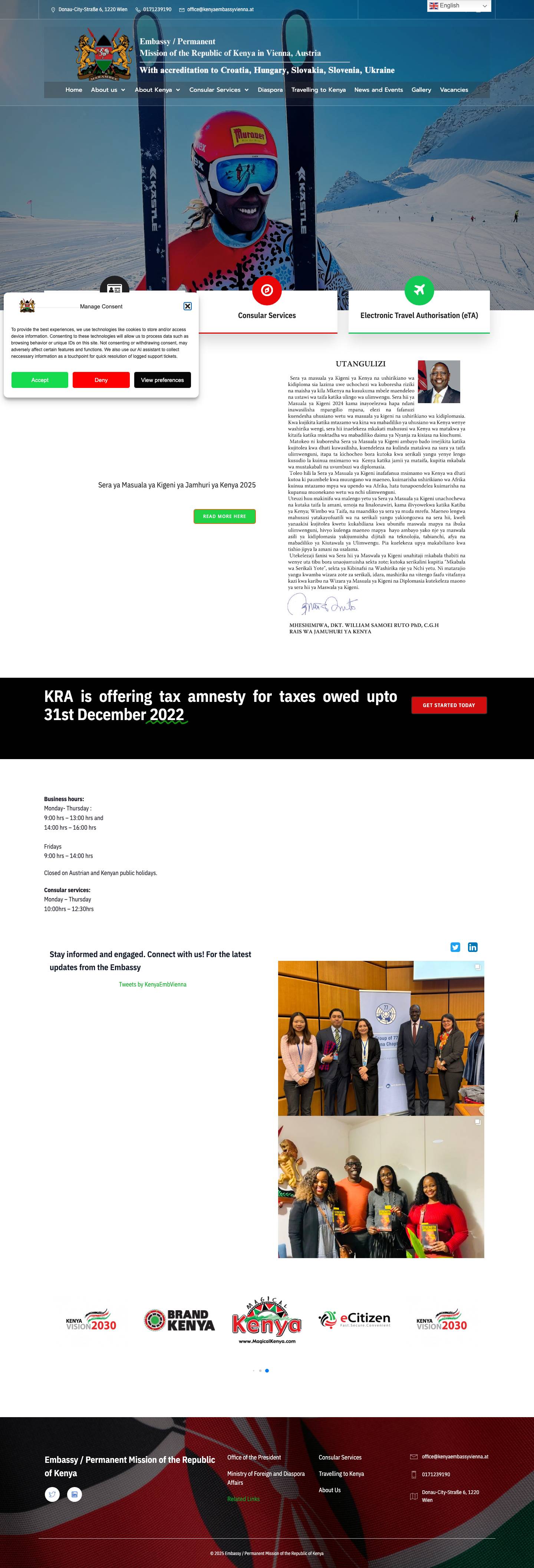 Embassy / Permanent Mission of the Republic of Kenya - Full Screenshot