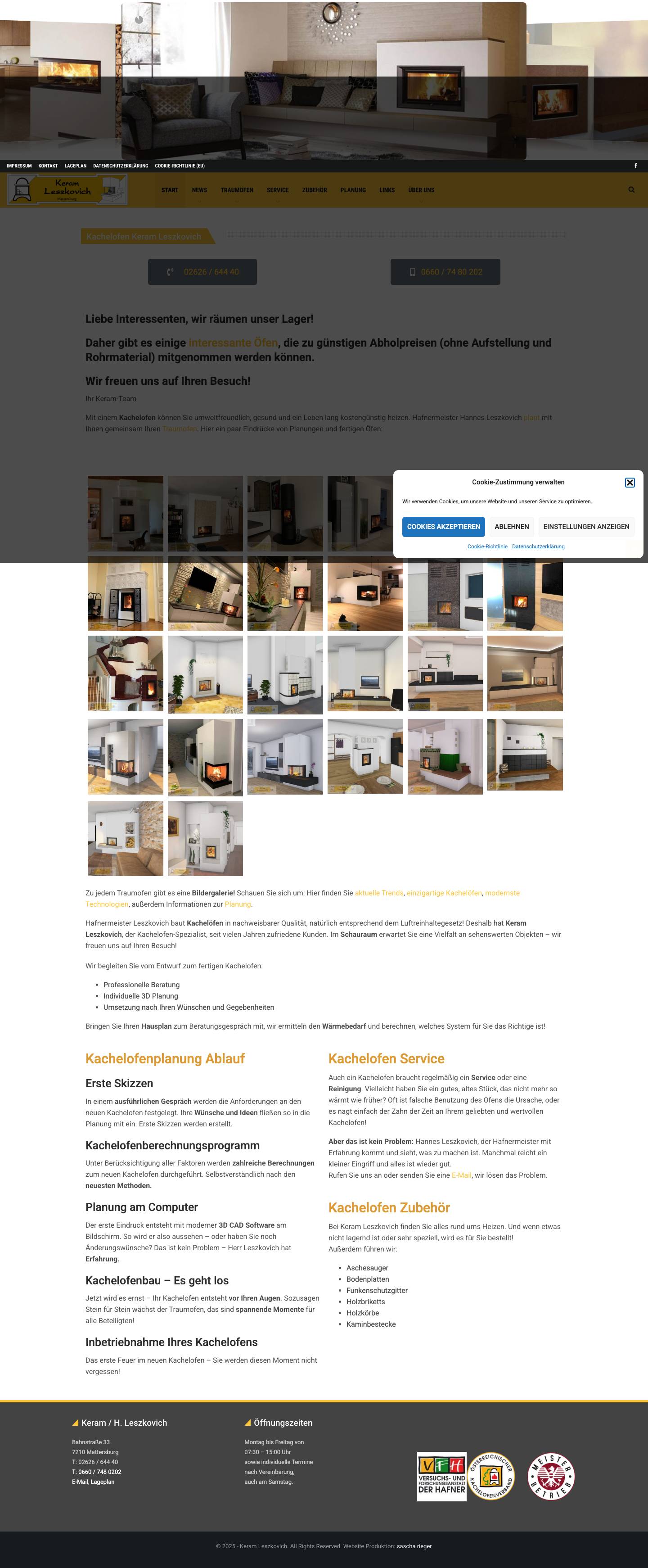 Kachelofen * Kamin * Hafner * Herd * Keram * Burgenland - Full Screenshot