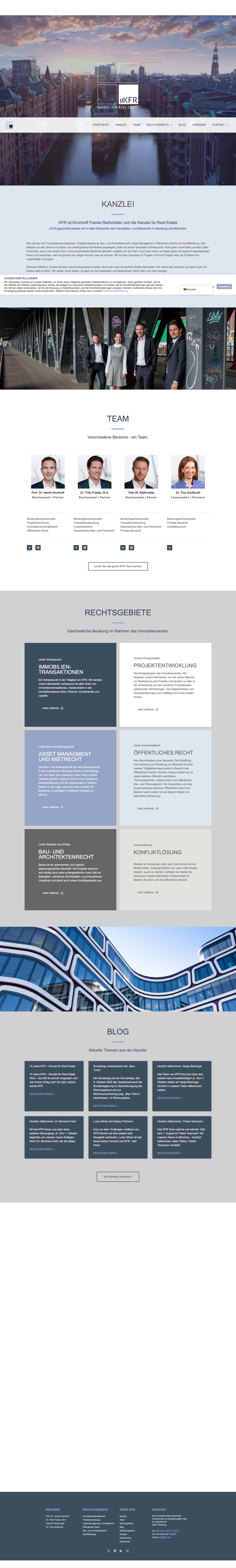 KFR Kanzlei für Real Estate - Full Screenshot